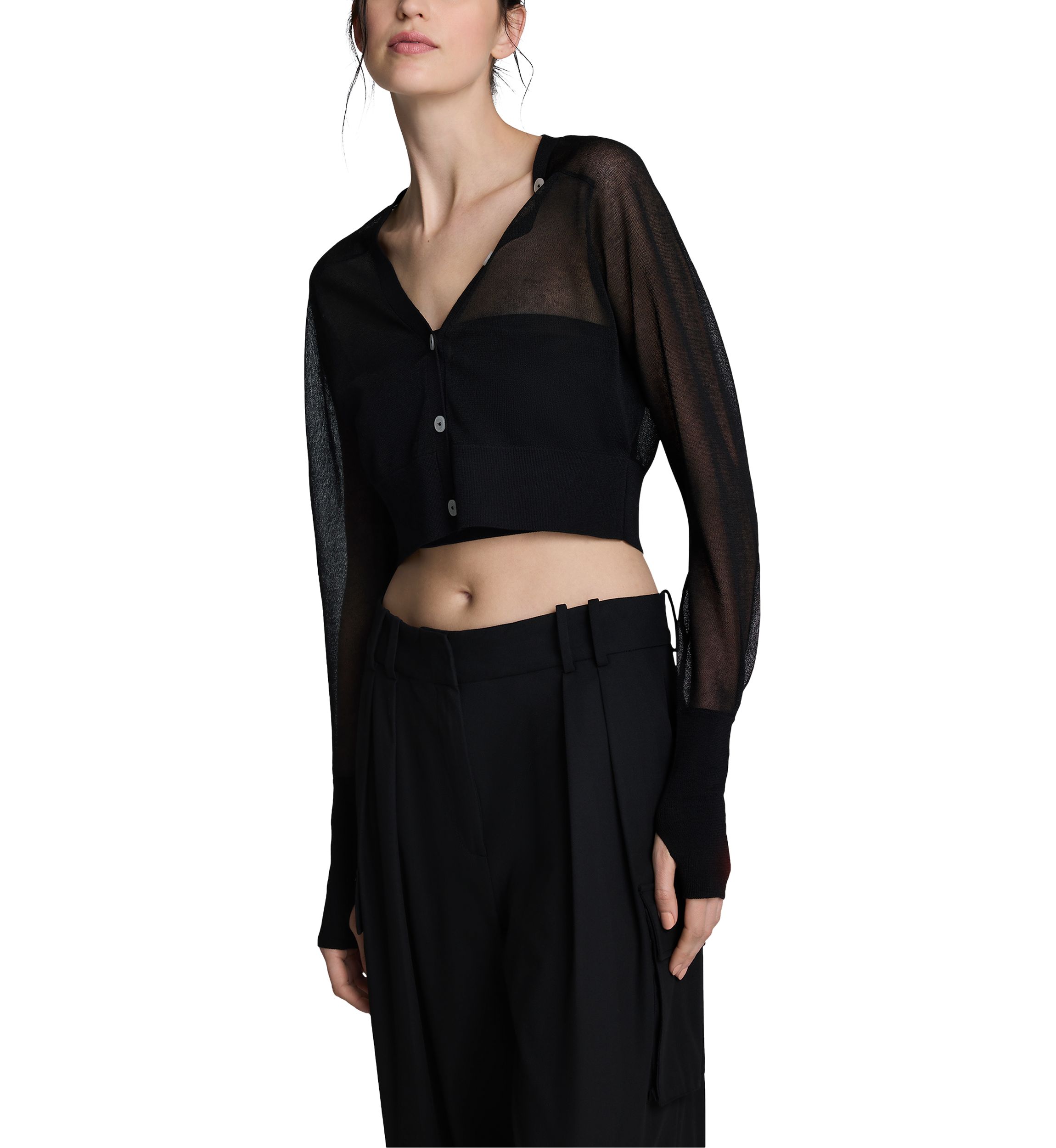 Womens Long Sleeve Button Front Cardigan