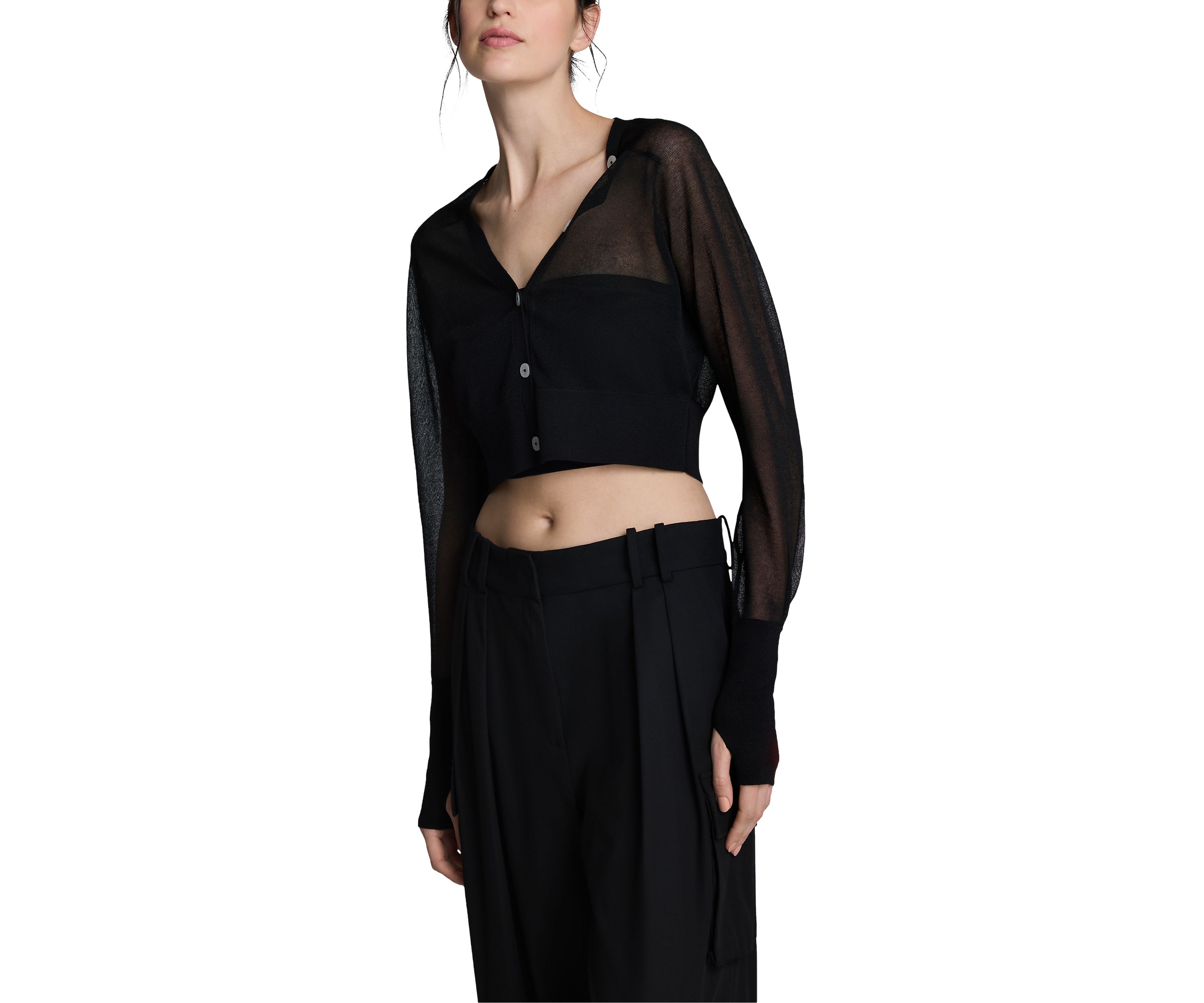 Womens Long Sleeve Button Front Cardigan