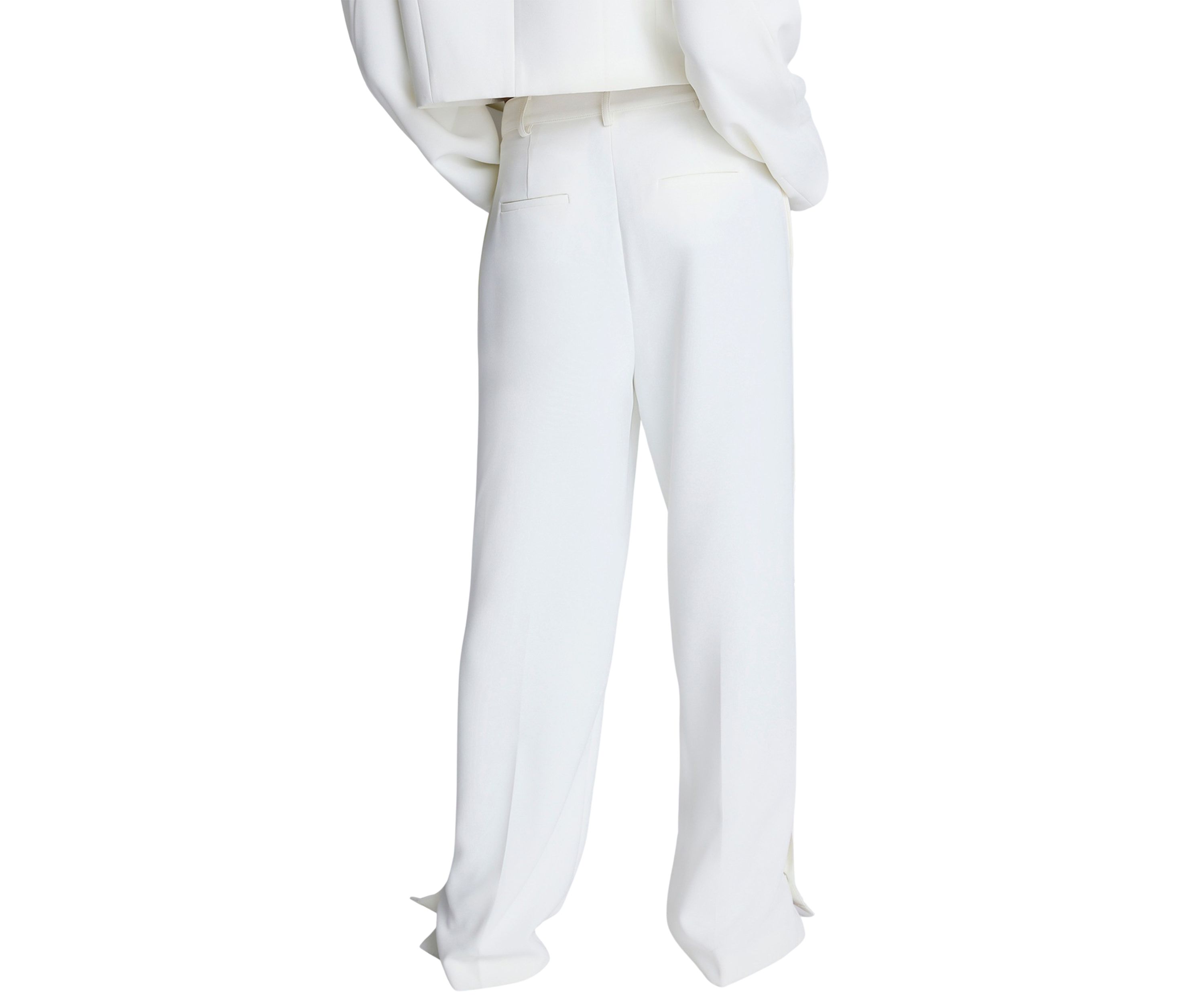 Womens Side Button Wide Leg Pants