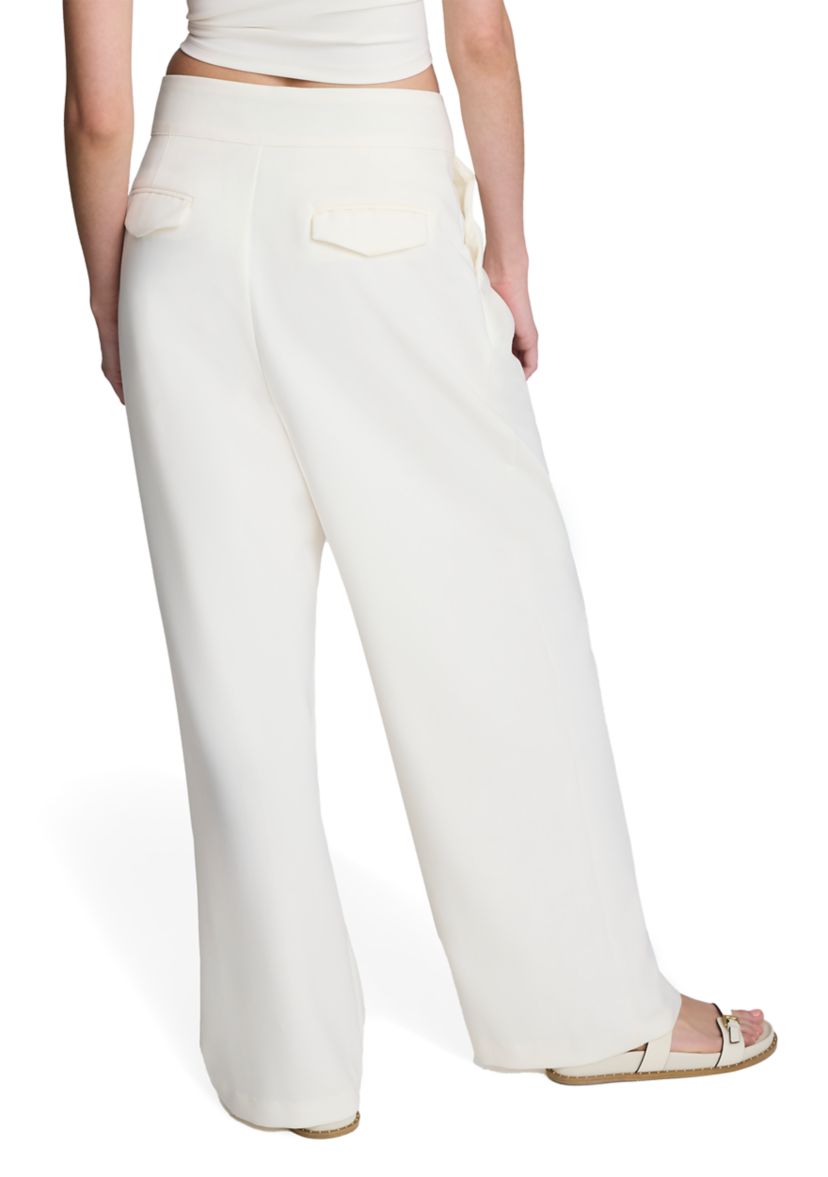 Womens Asymmetrical Waist Wide Leg Pants