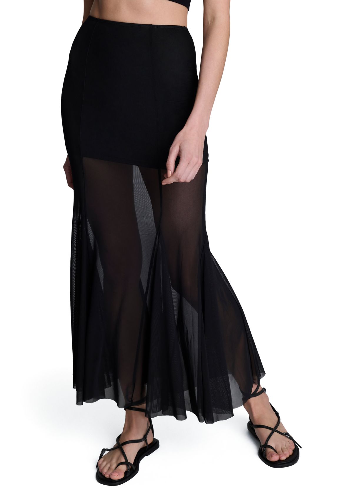 Womens Pleated Mesh Skirt