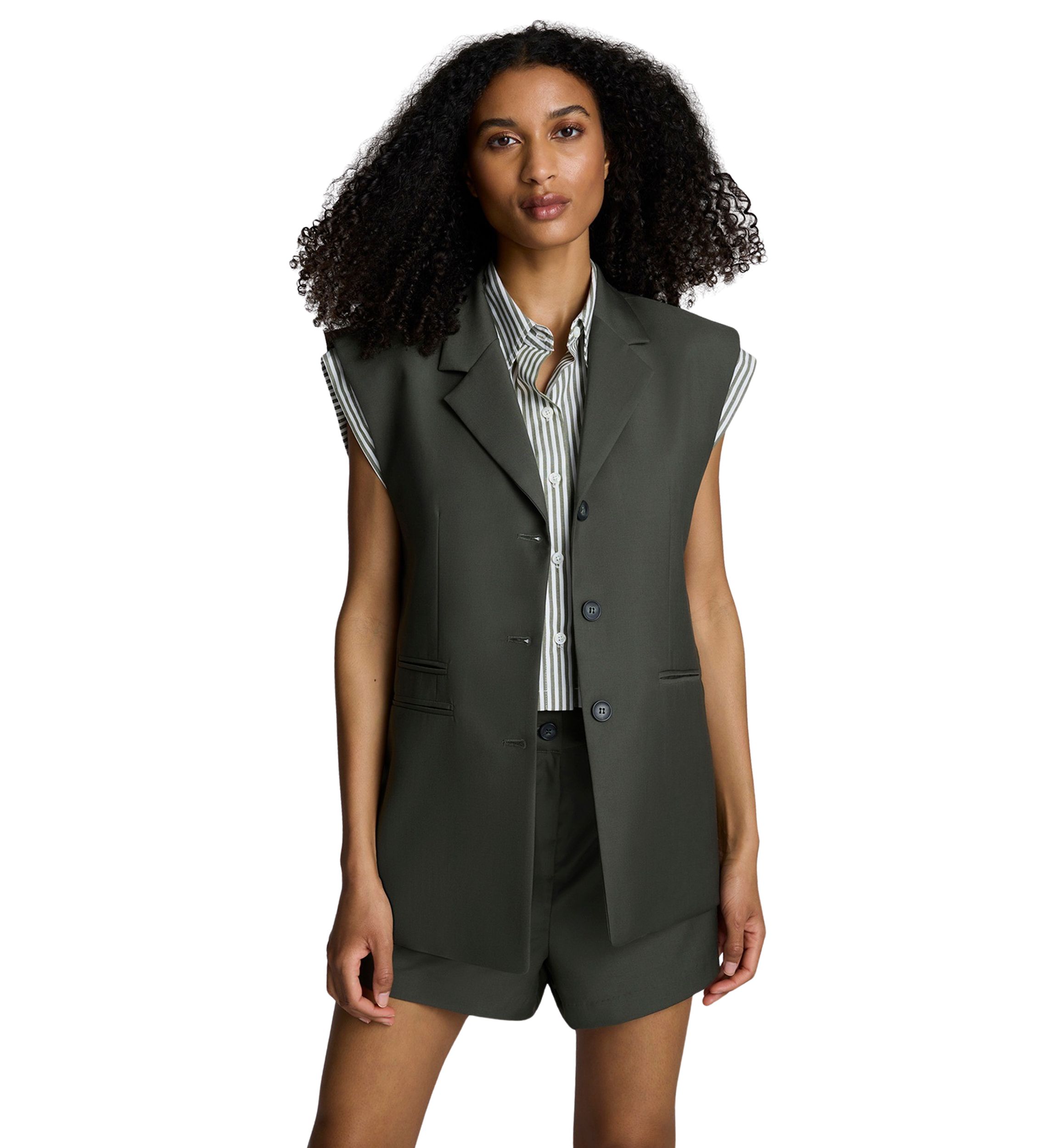 Womens Sleeveless Notch Collar Vest