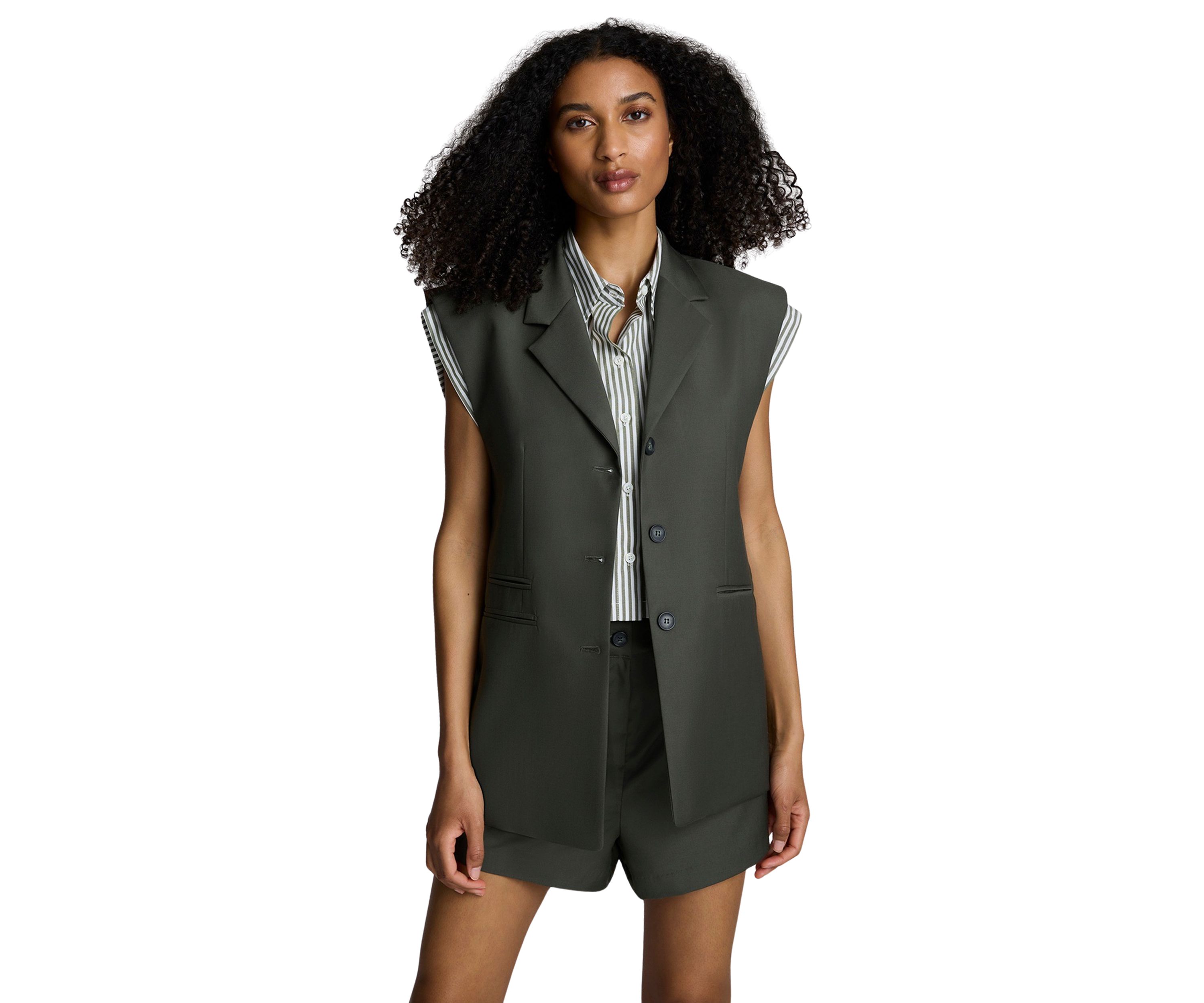 Womens Sleeveless Notch Collar Vest