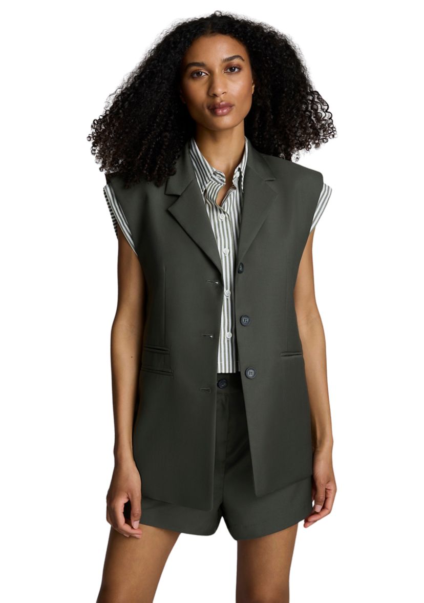 Womens Sleeveless Notch Collar Vest