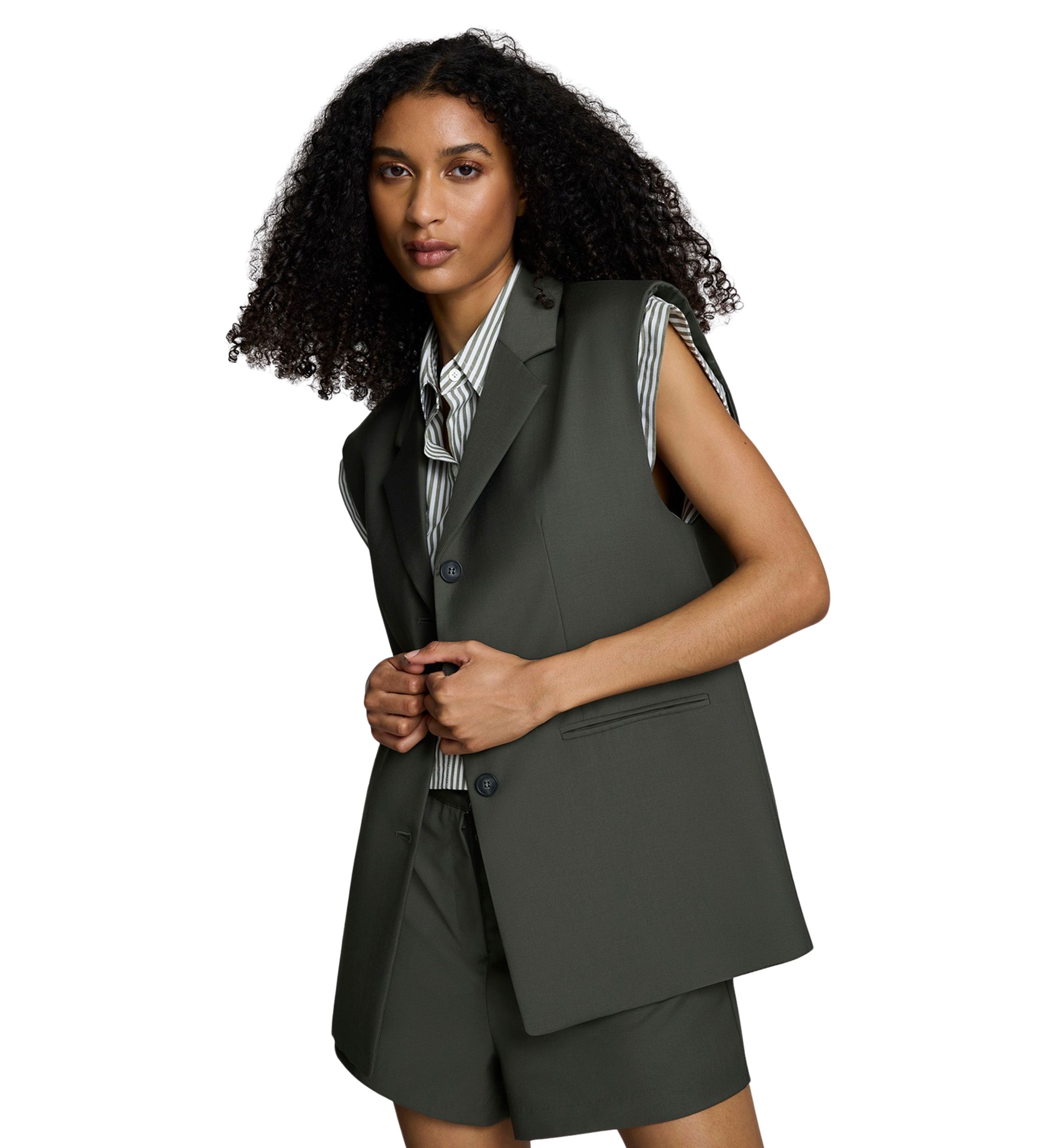 Womens Sleeveless Notch Collar Vest