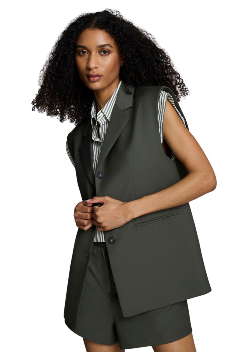 Womens Sleeveless Notch Collar Vest