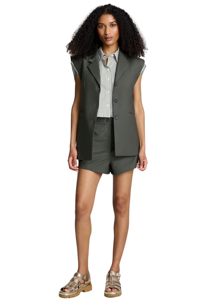 Womens Sleeveless Notch Collar Vest
