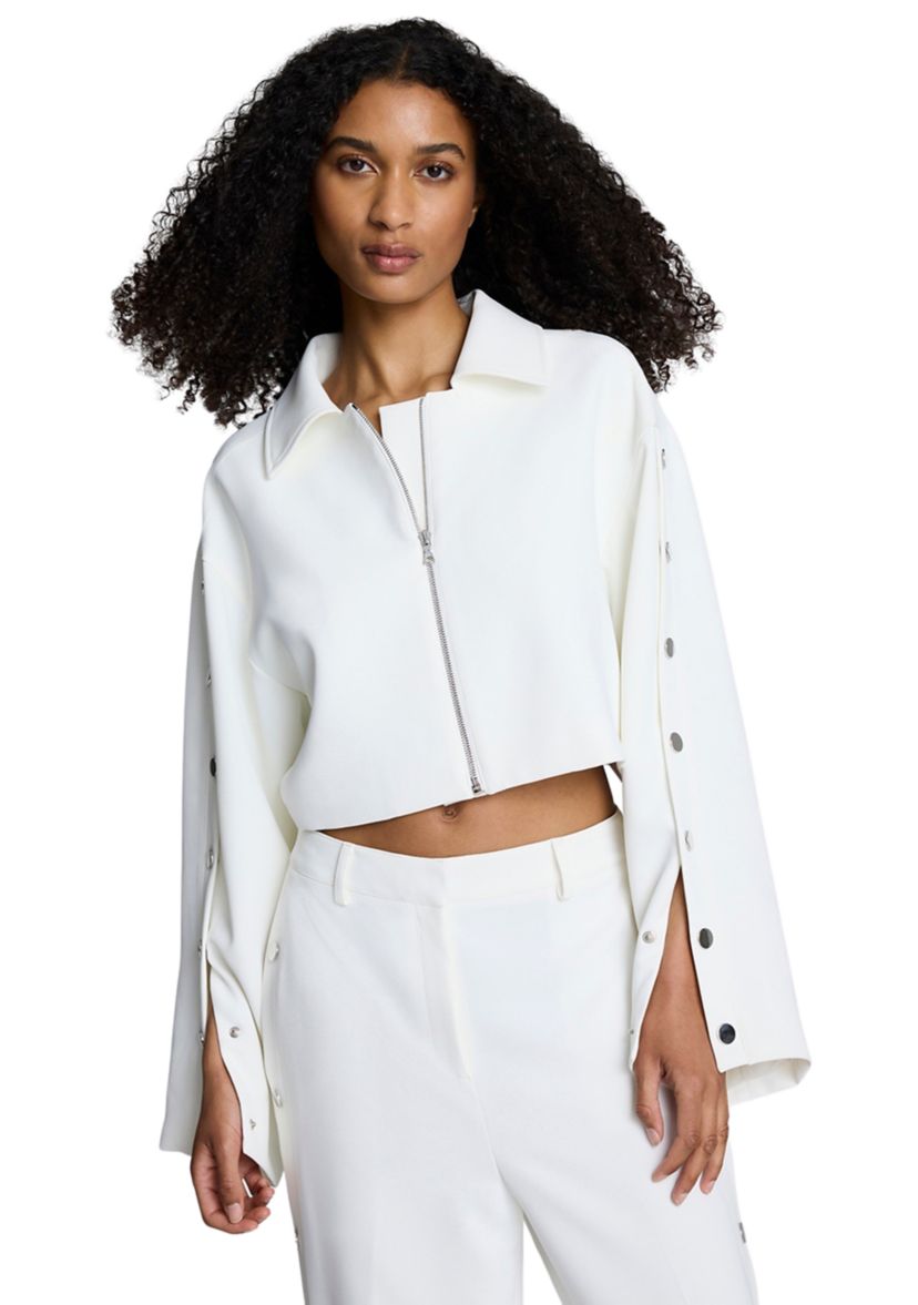 Womens Button Long Sleeve Zip Front Jacket