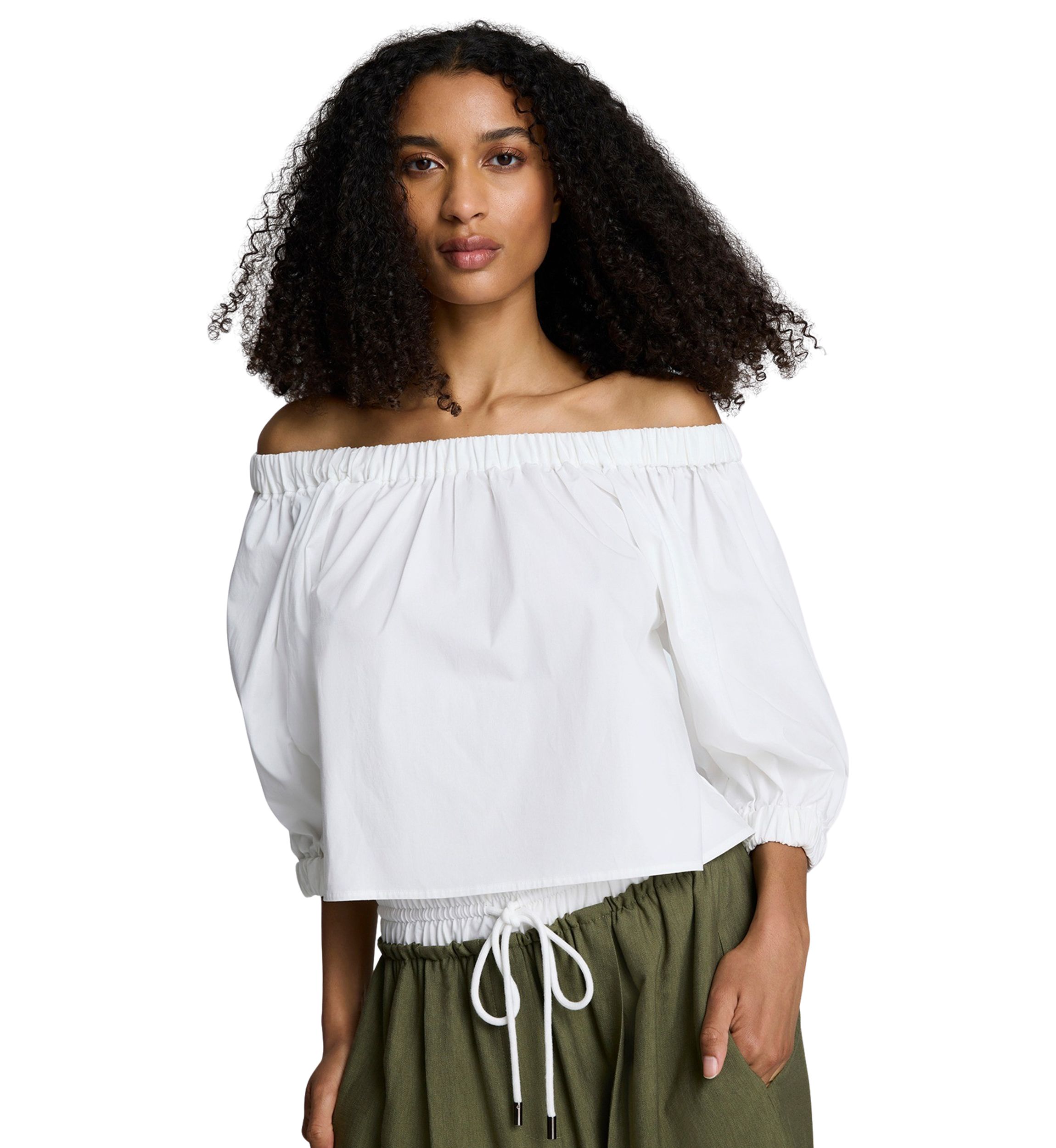 Womens 3/4 Sleeve Off the Shoulder Blouse