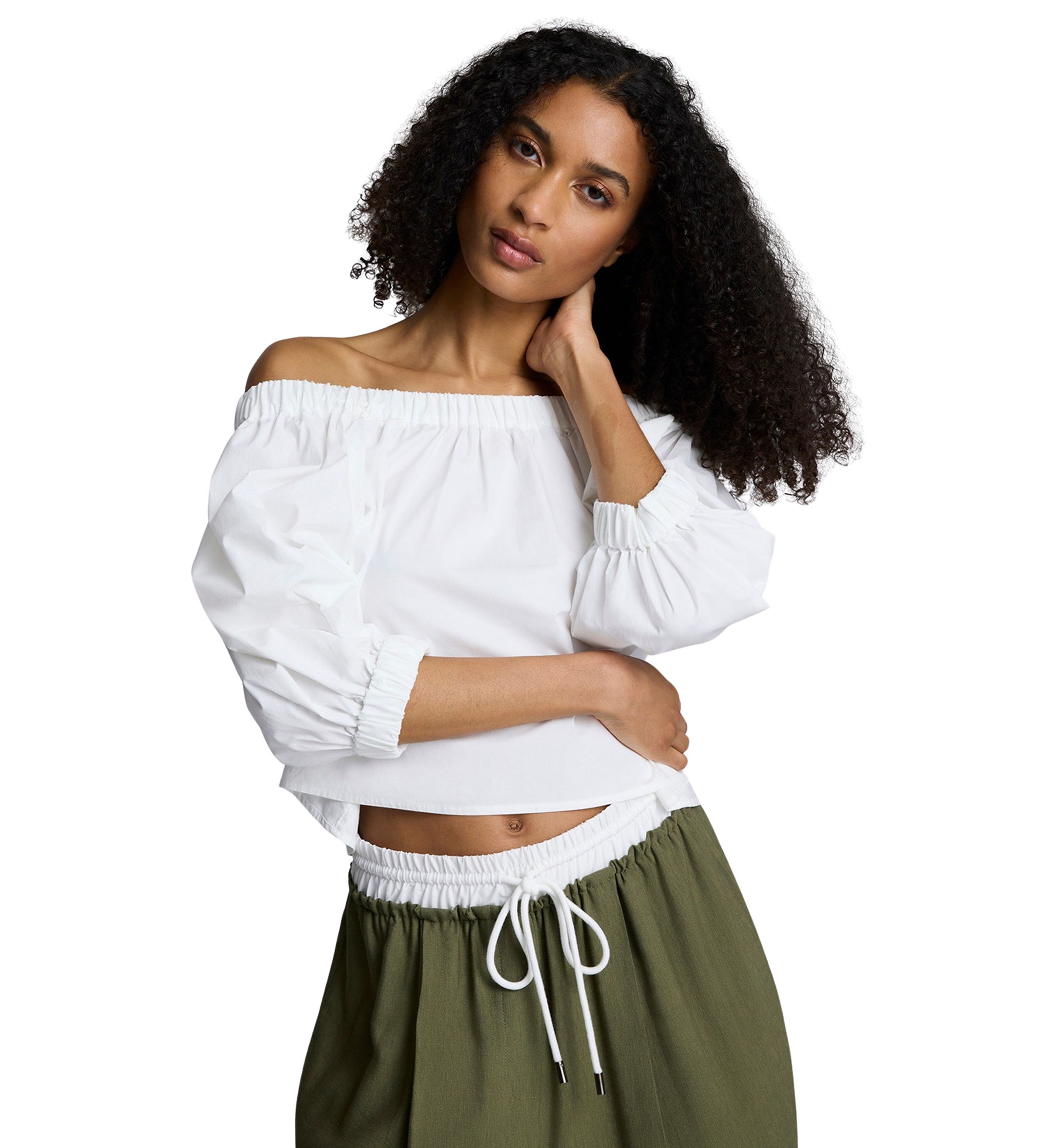Womens 3/4 Sleeve Off the Shoulder Blouse