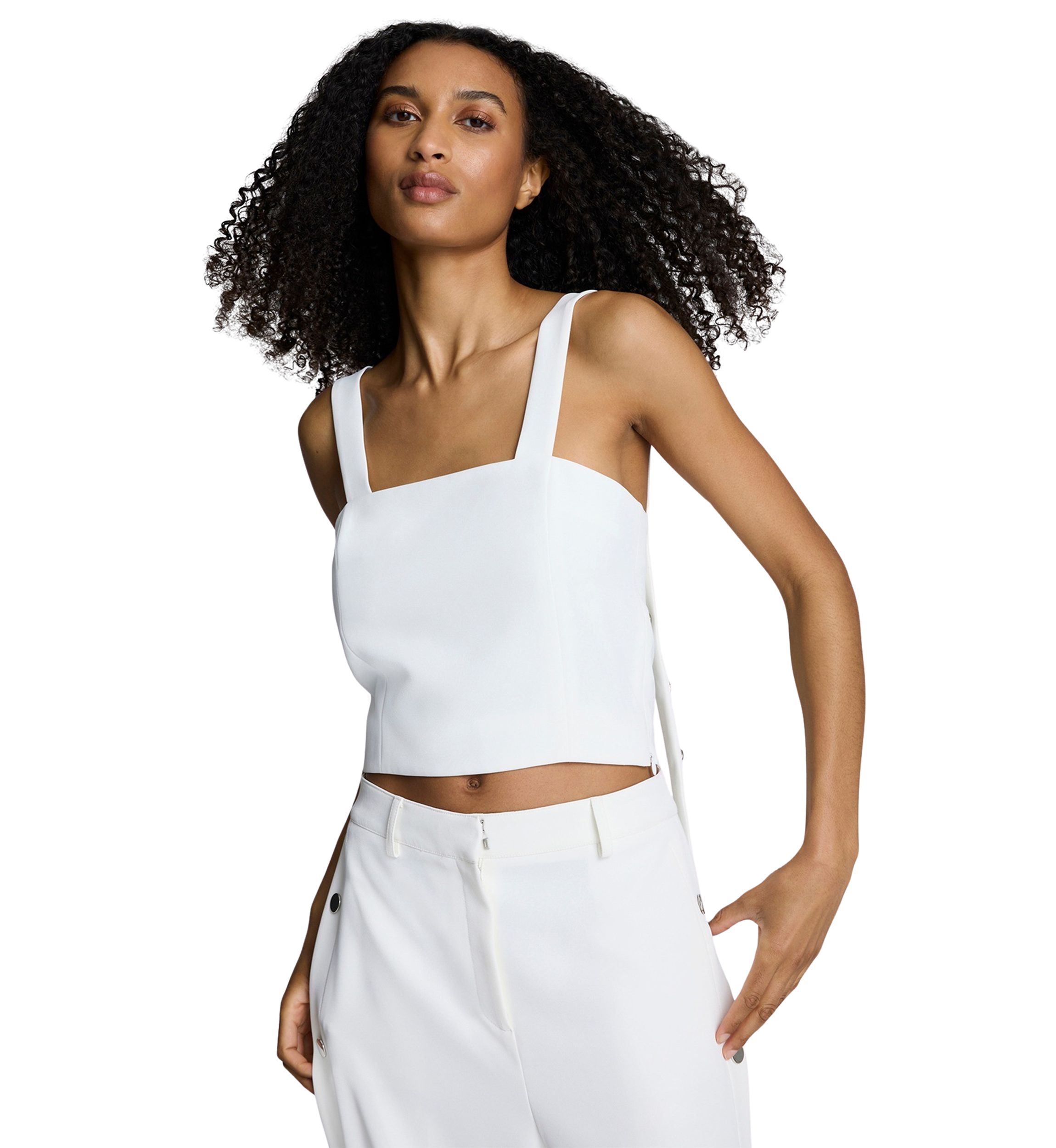 Womens Button Strap Bustier Tank Top