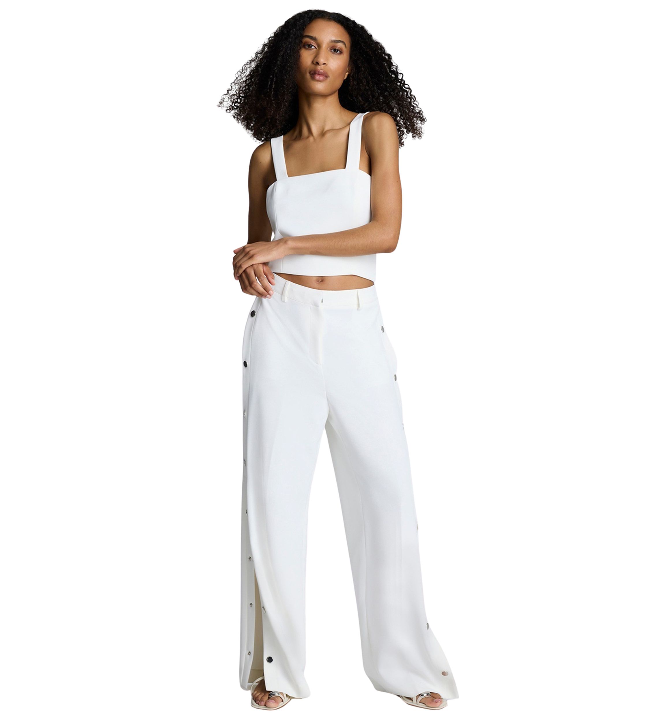 Womens Button Strap Bustier Tank Top