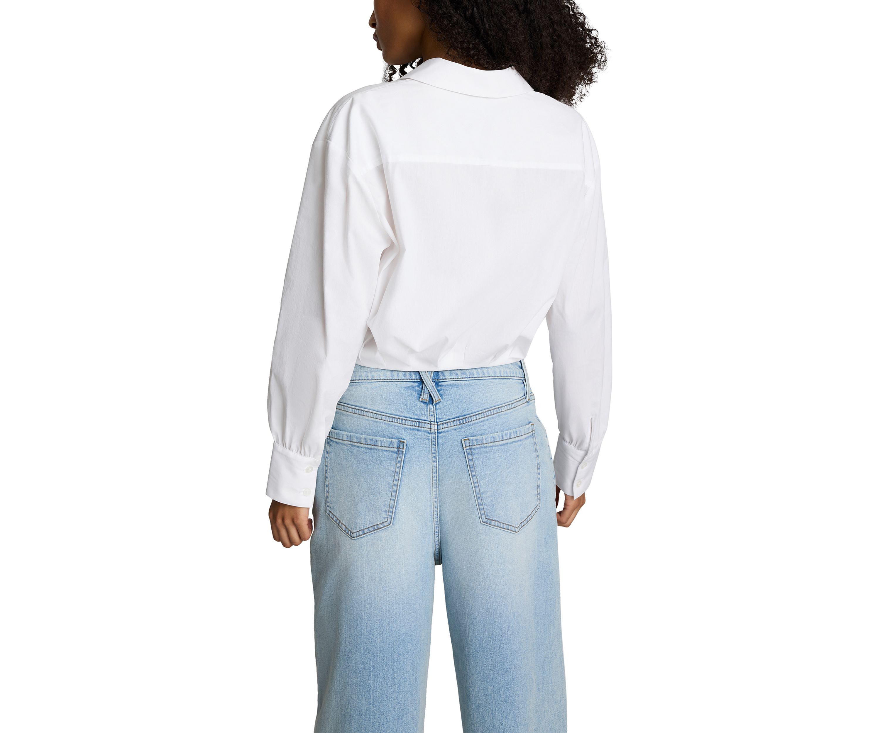 Womens Puff Sleeve Button Front Top