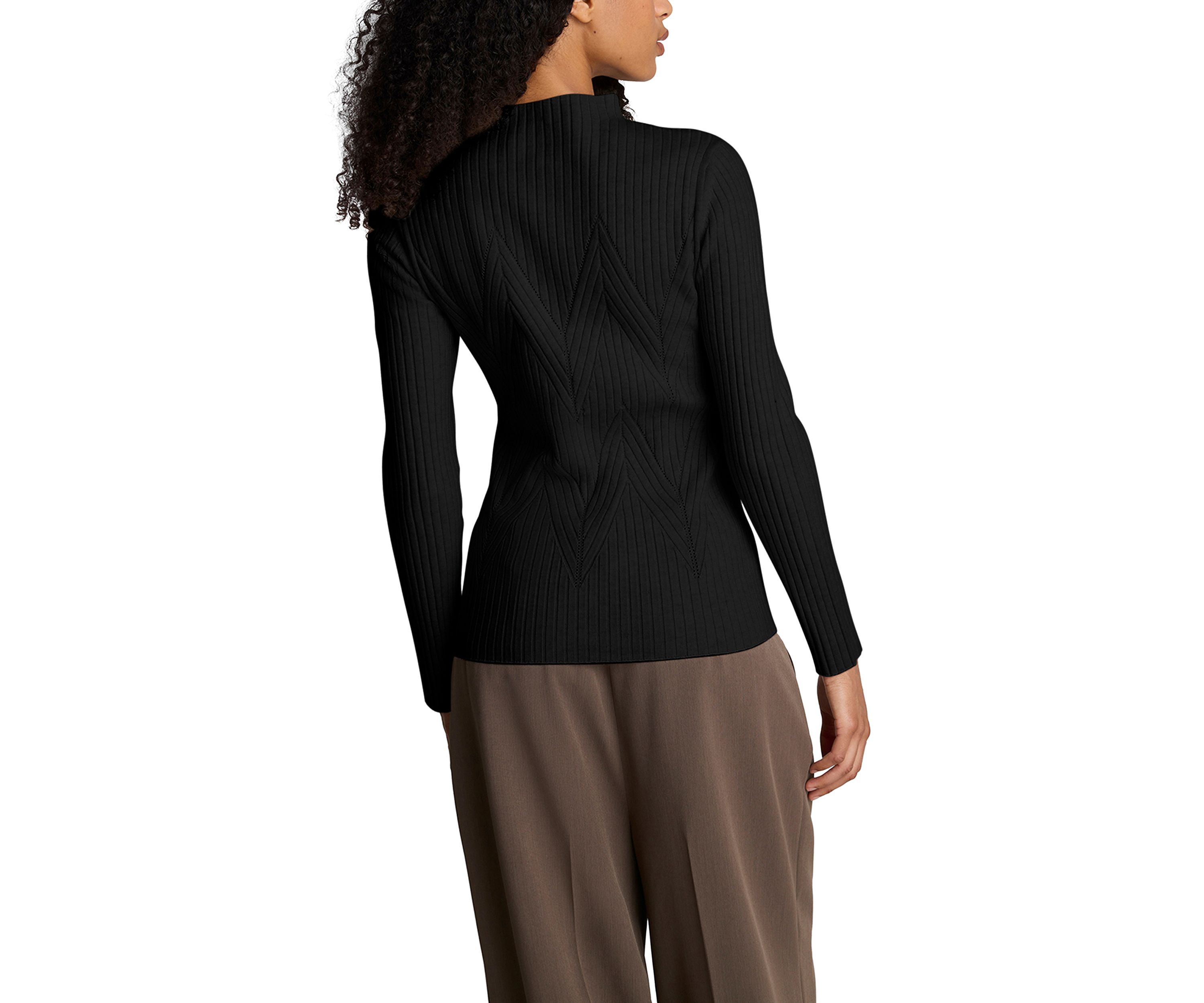 Womens Ribbed Mock Neck Sweater 