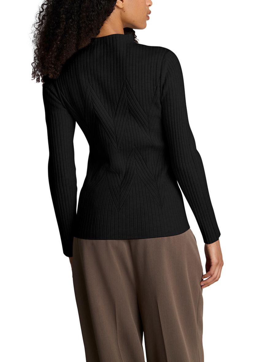 Womens Ribbed Mock Neck Sweater 
