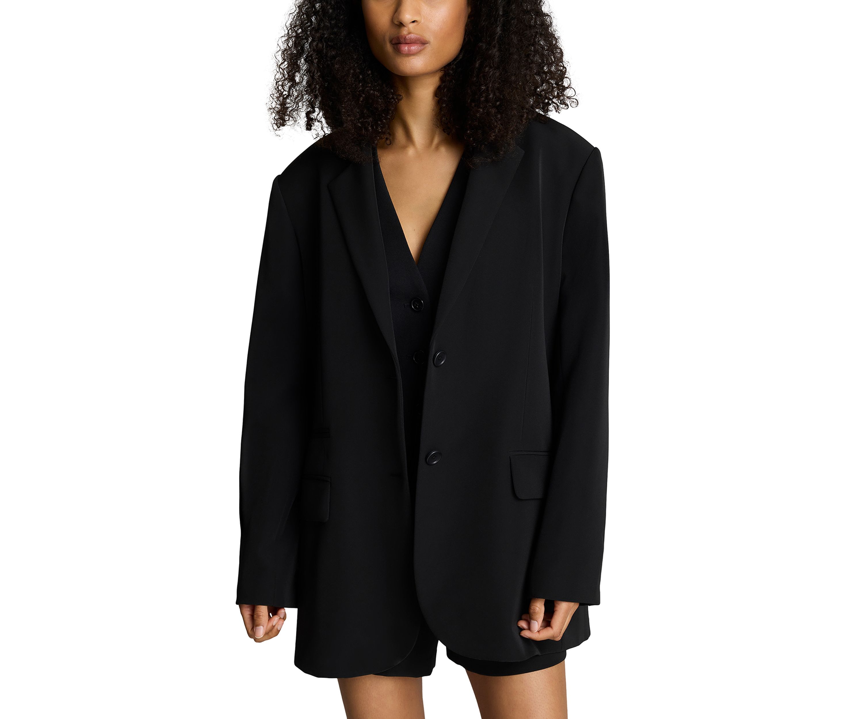 Womens Double Breasted Button Front Jacket
