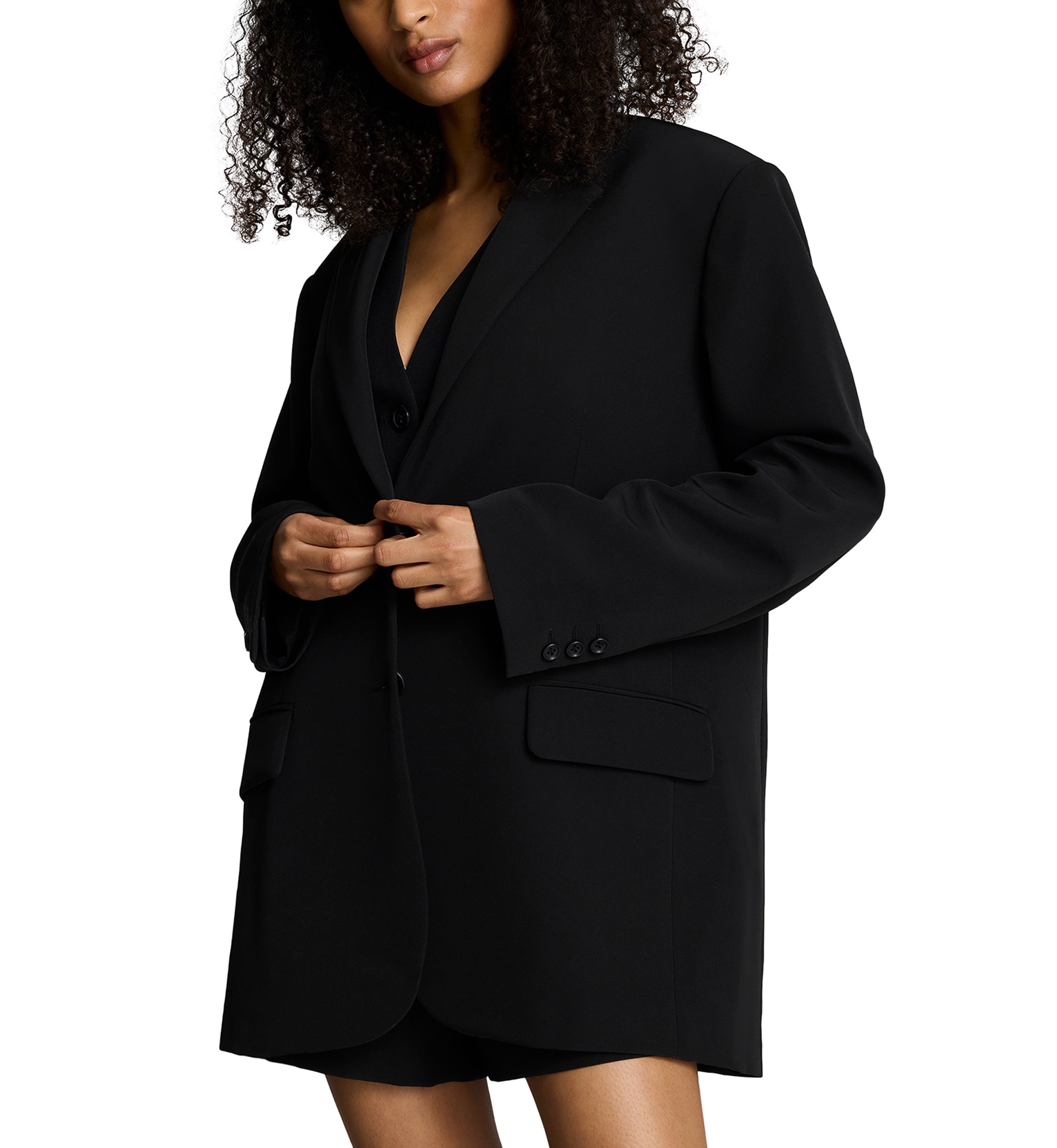 Womens Double Breasted Button Front Jacket