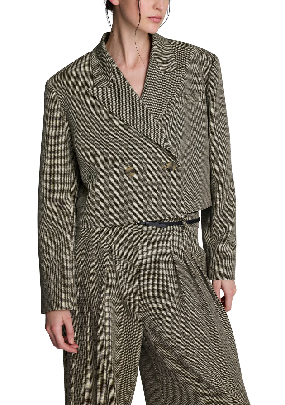 Womens Double Breasted Notch Collar Menswear Blazer 