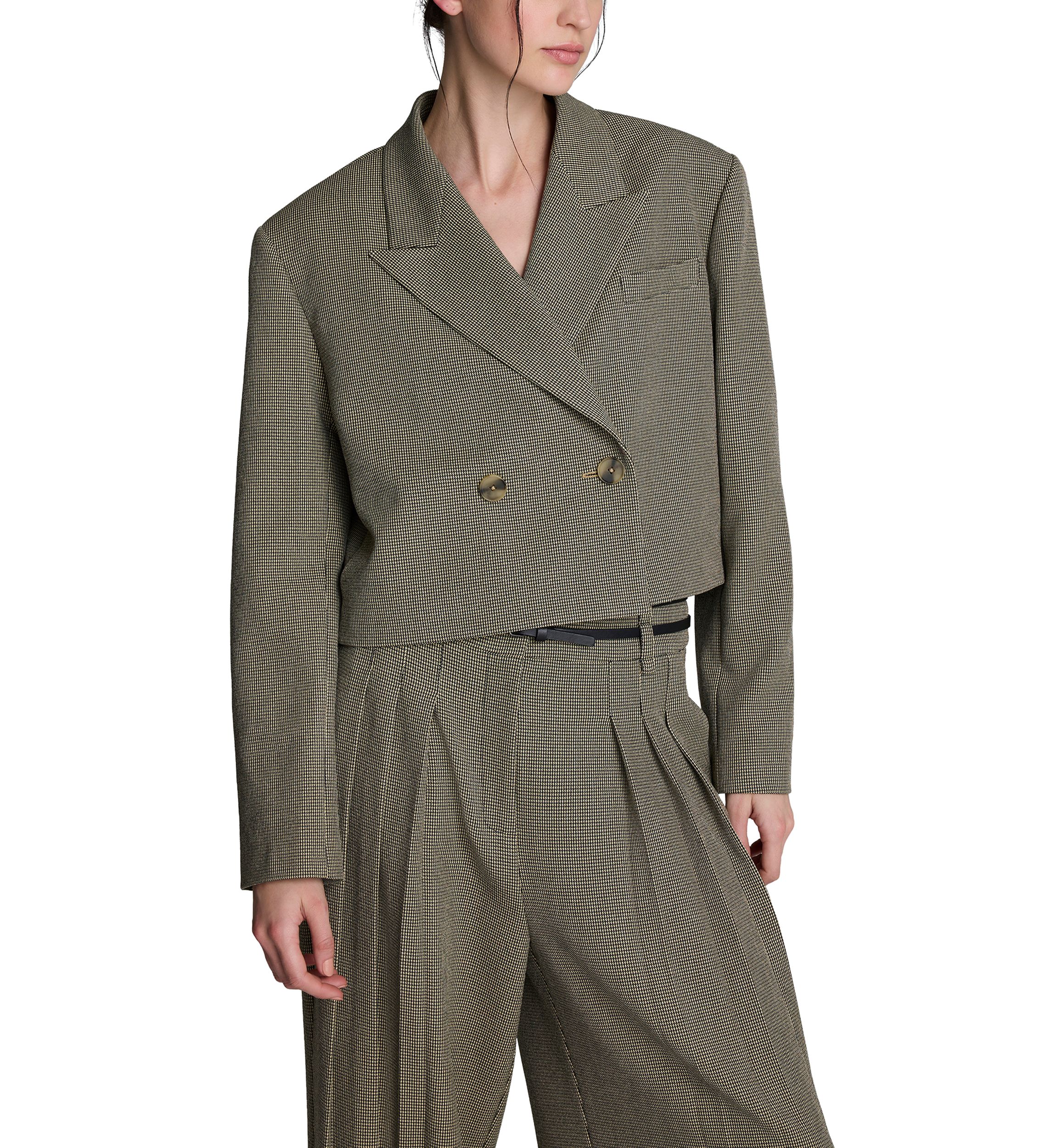 Womens Double Breasted Notch Collar Menswear Blazer 