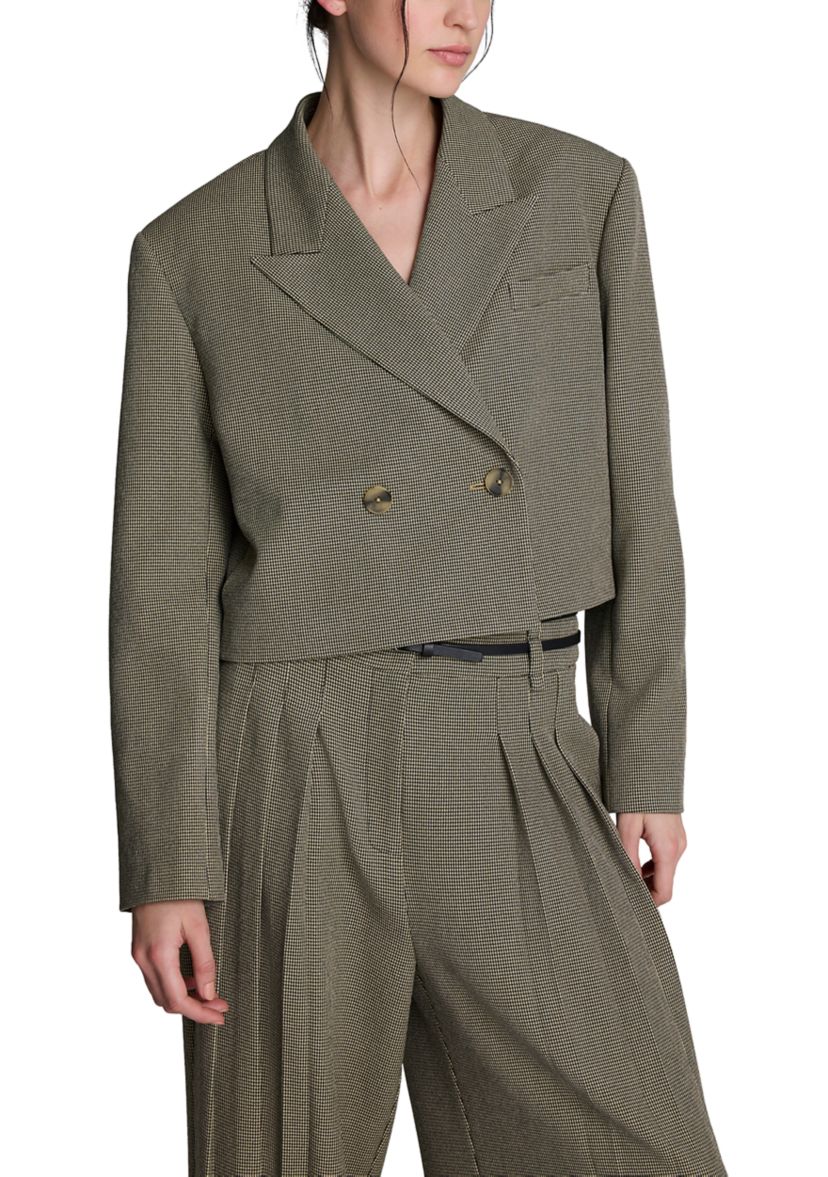 Womens Double Breasted Notch Collar Menswear Blazer 