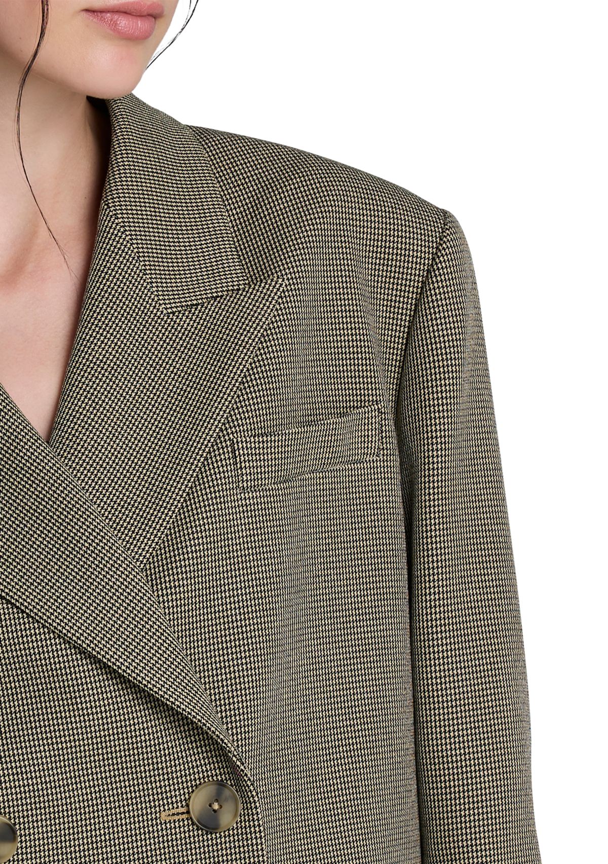 Womens Double Breasted Notch Collar Menswear Blazer 
