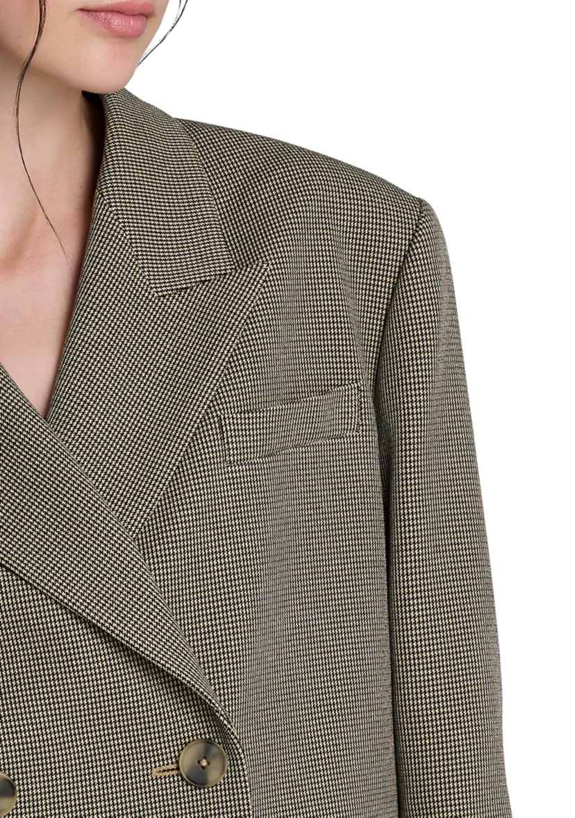 Womens Double Breasted Notch Collar Menswear Blazer 