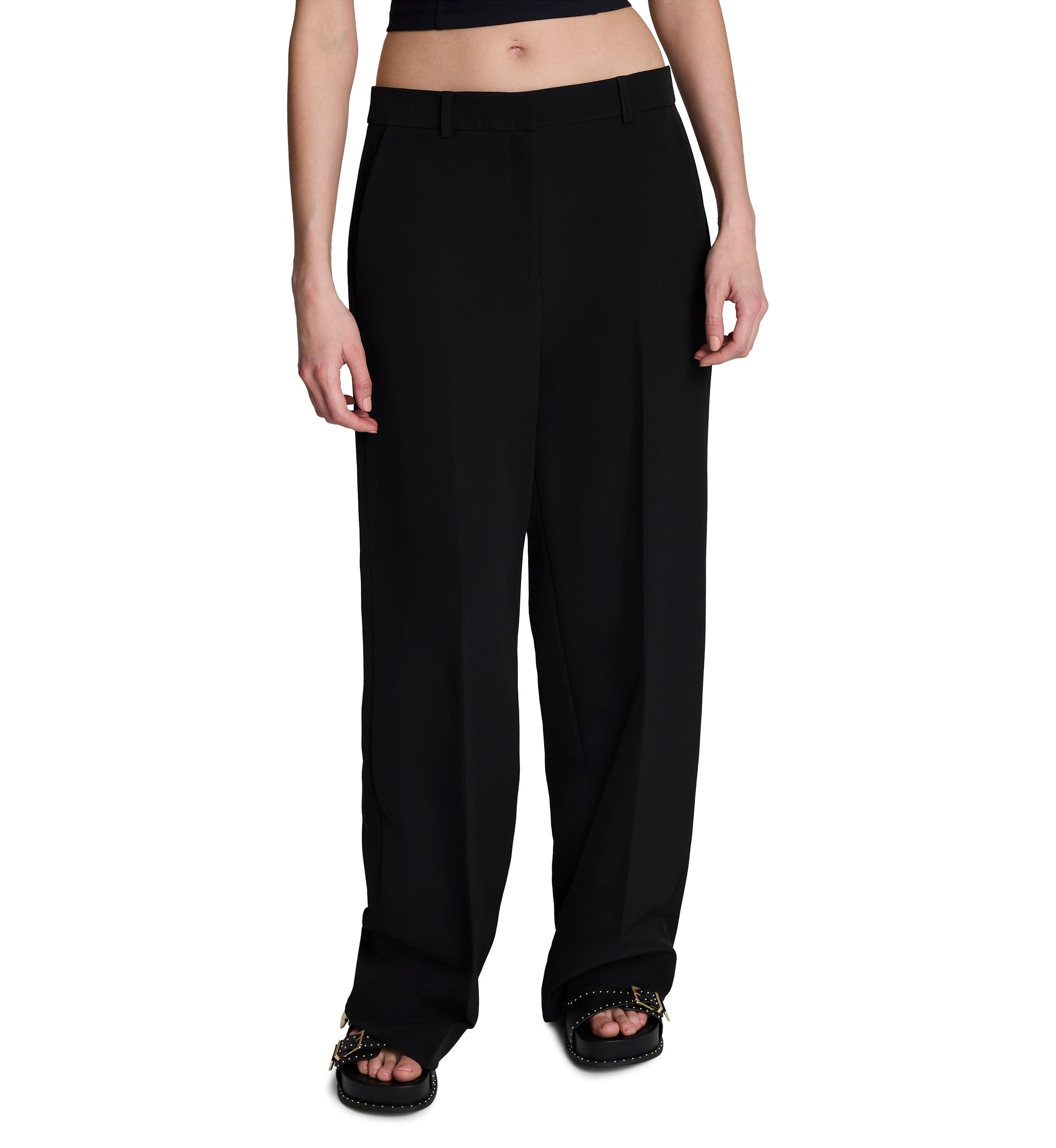 Womens High Rise Wide Leg Pants