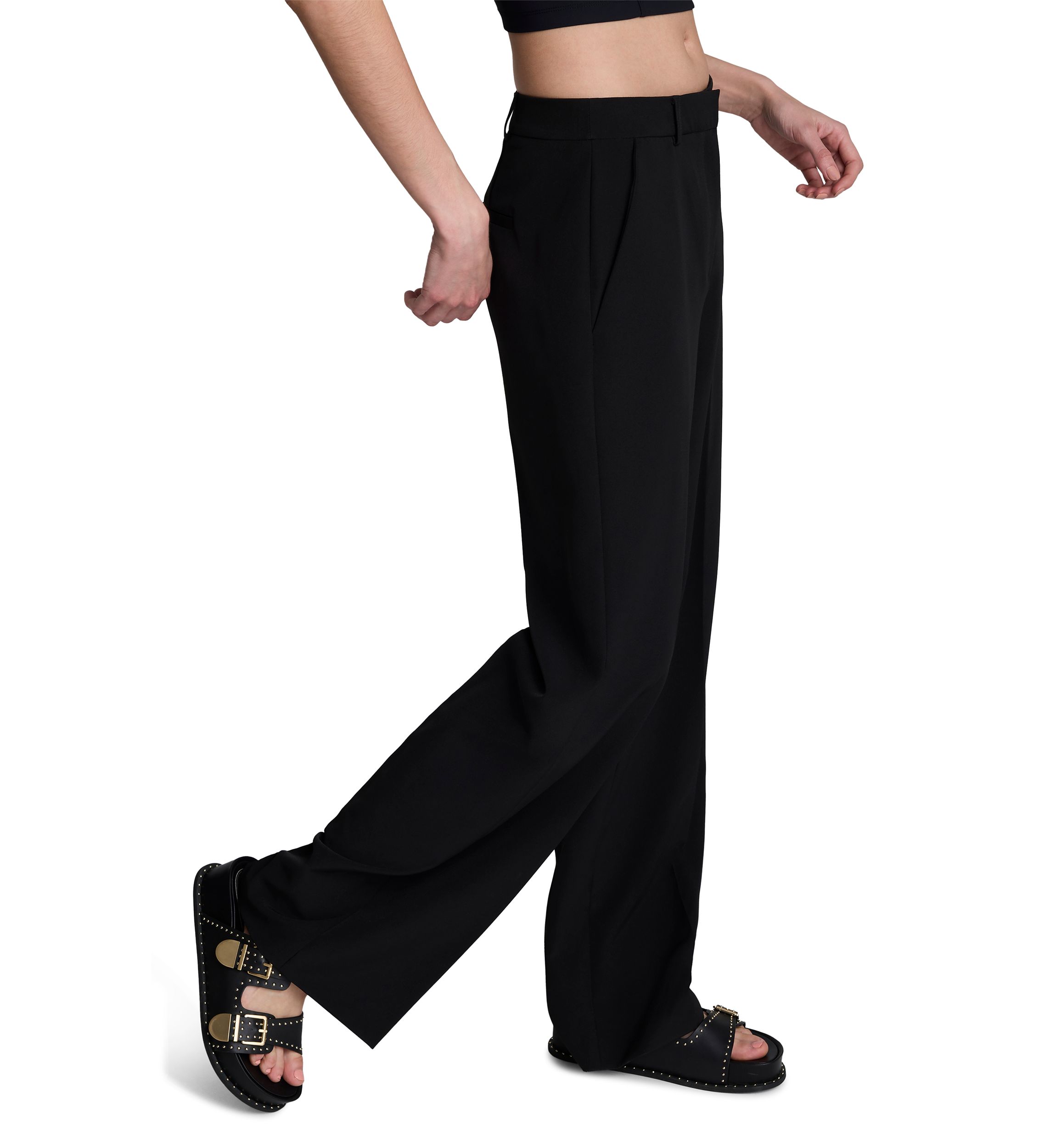 Womens High Rise Wide Leg Pants