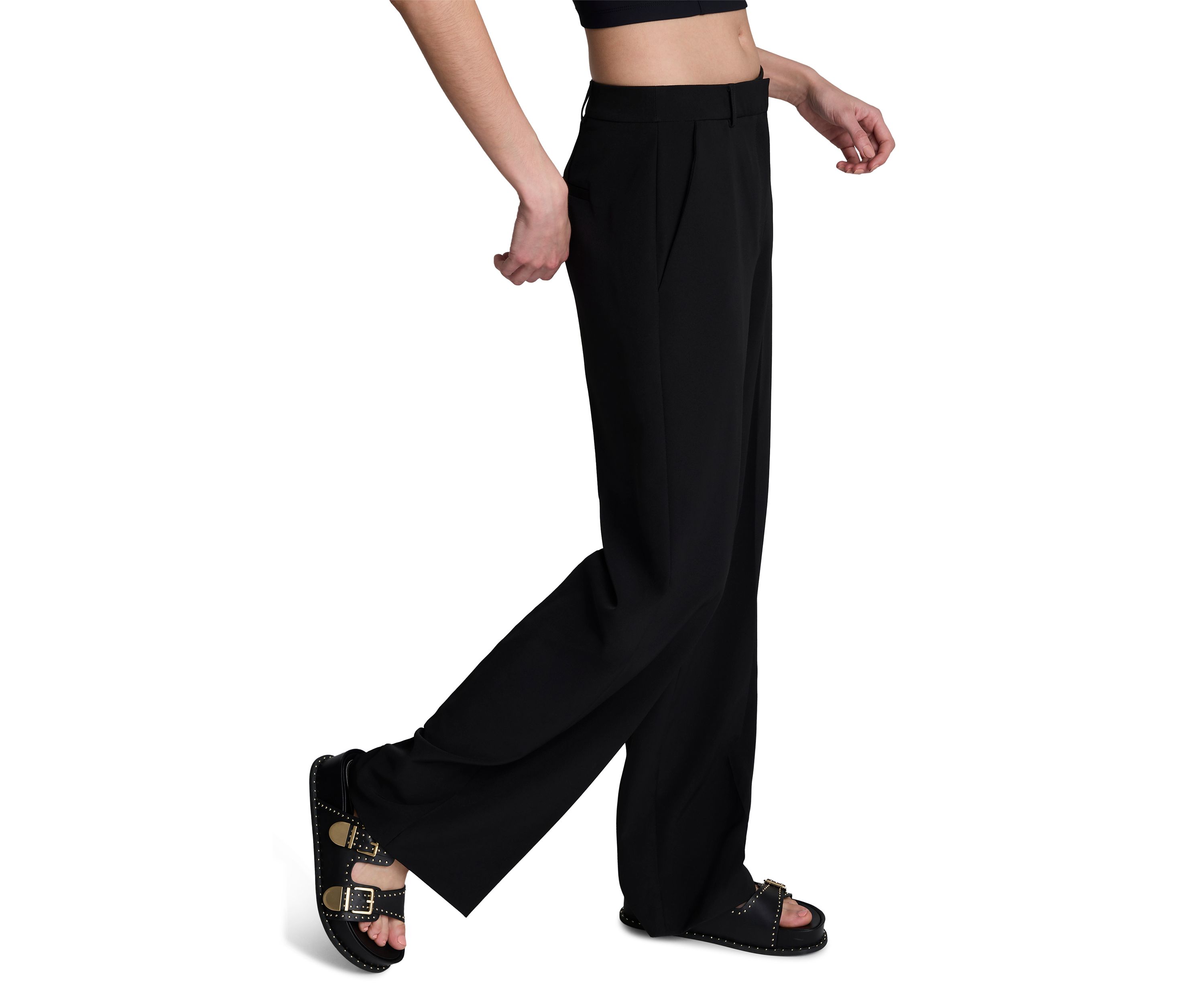 Womens High Rise Wide Leg Pants