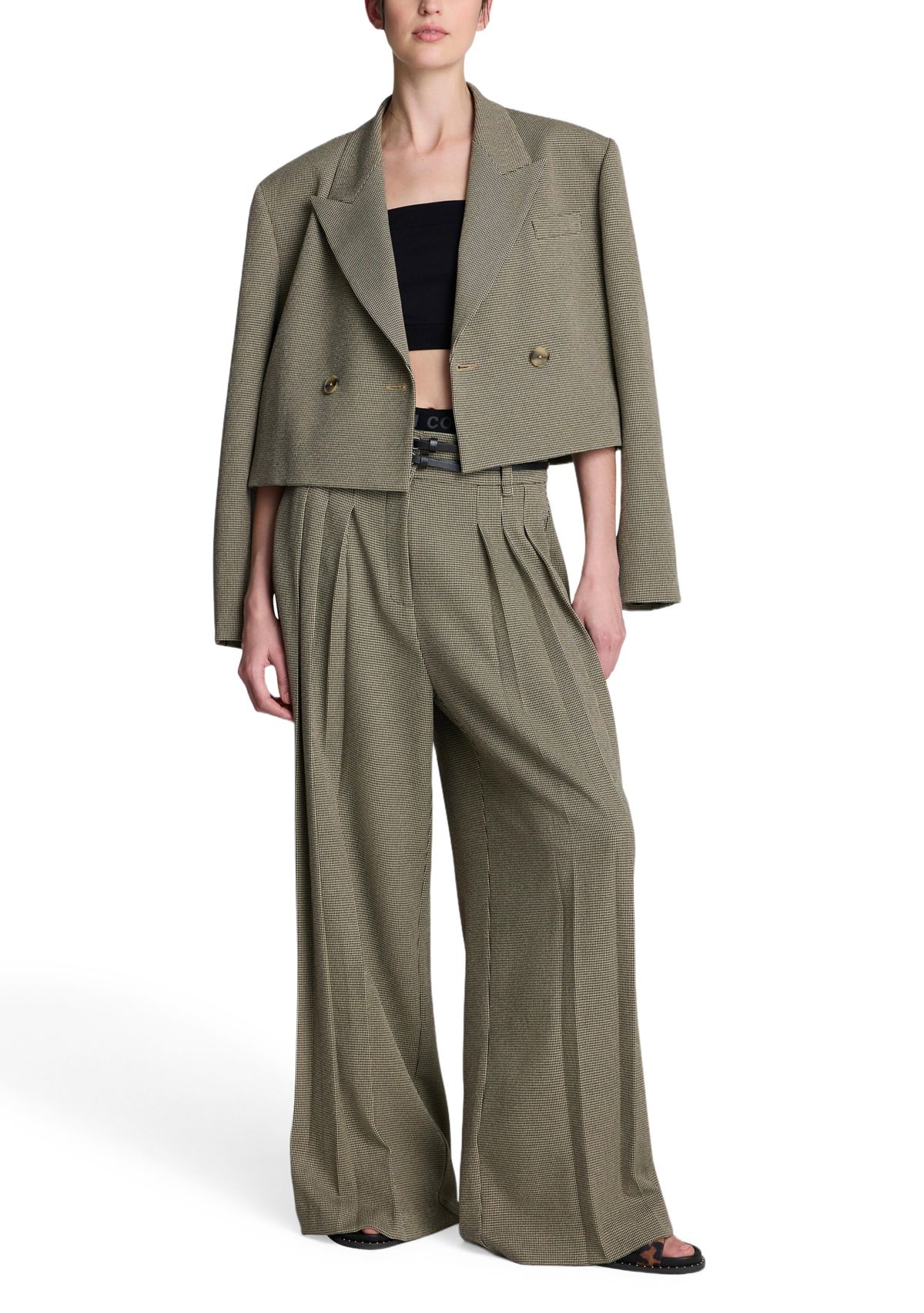 Womens Wide Leg Menswear Pants