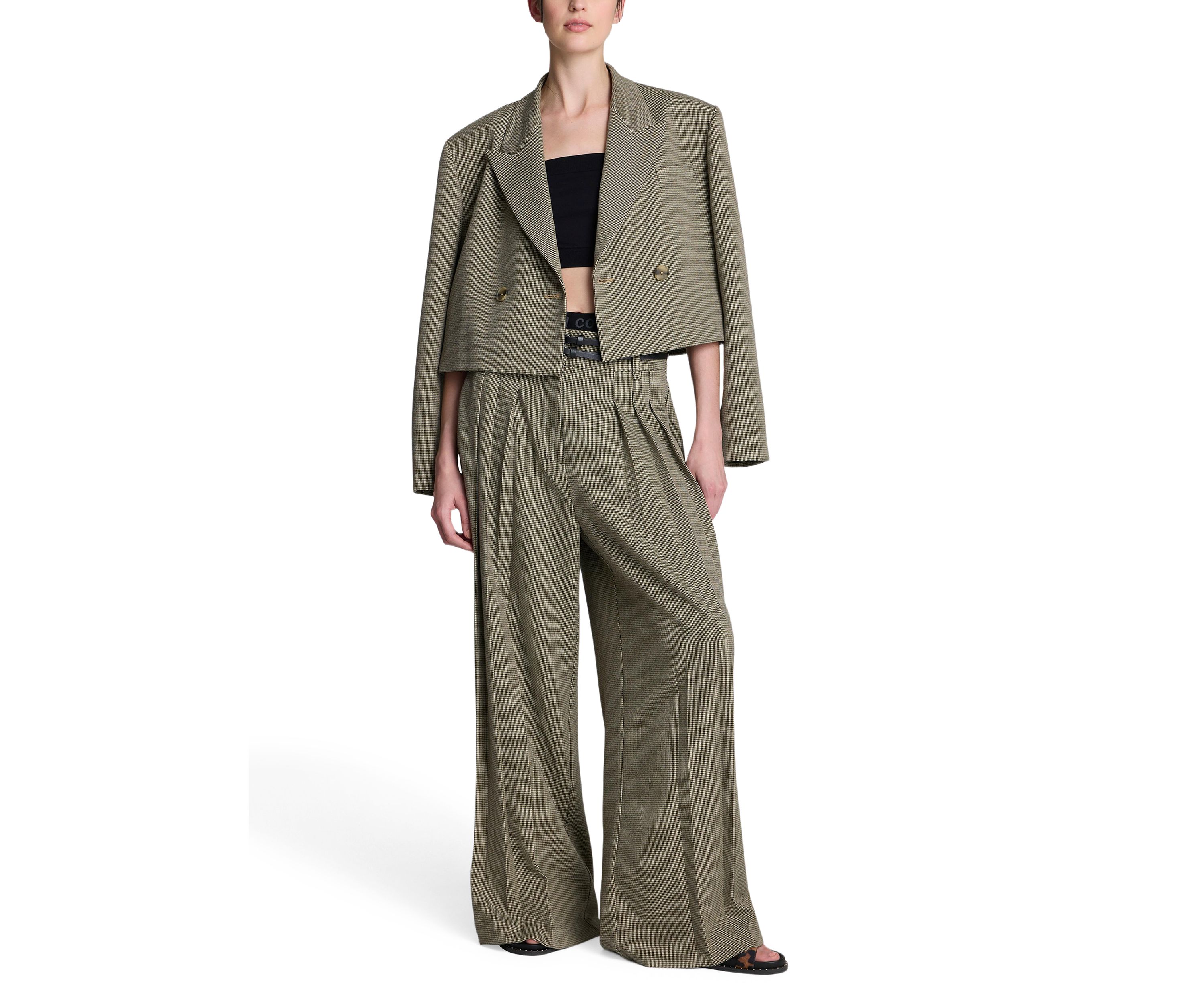 Womens Wide Leg Menswear Pants