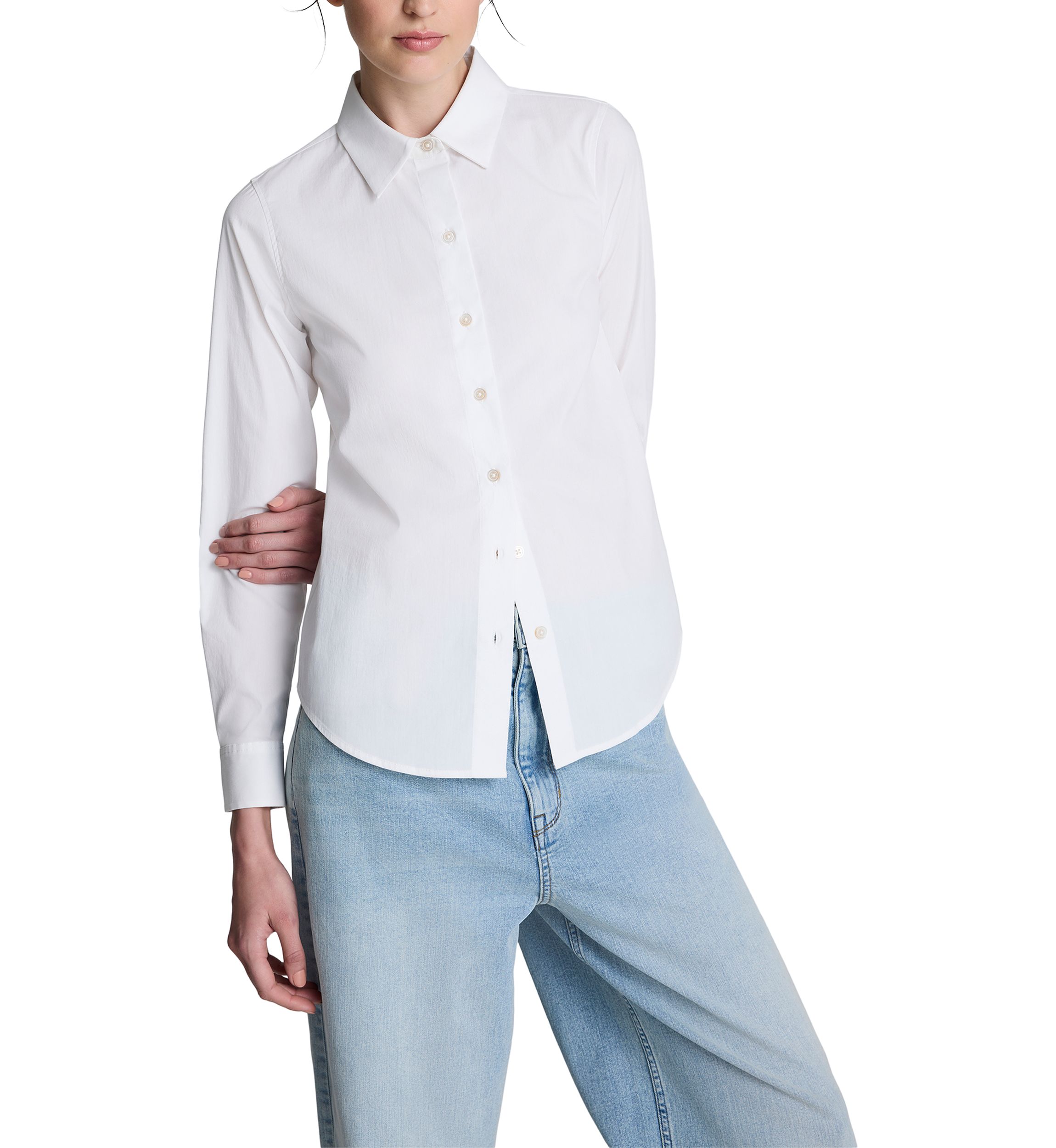 Womens Fitted Button Front Top
