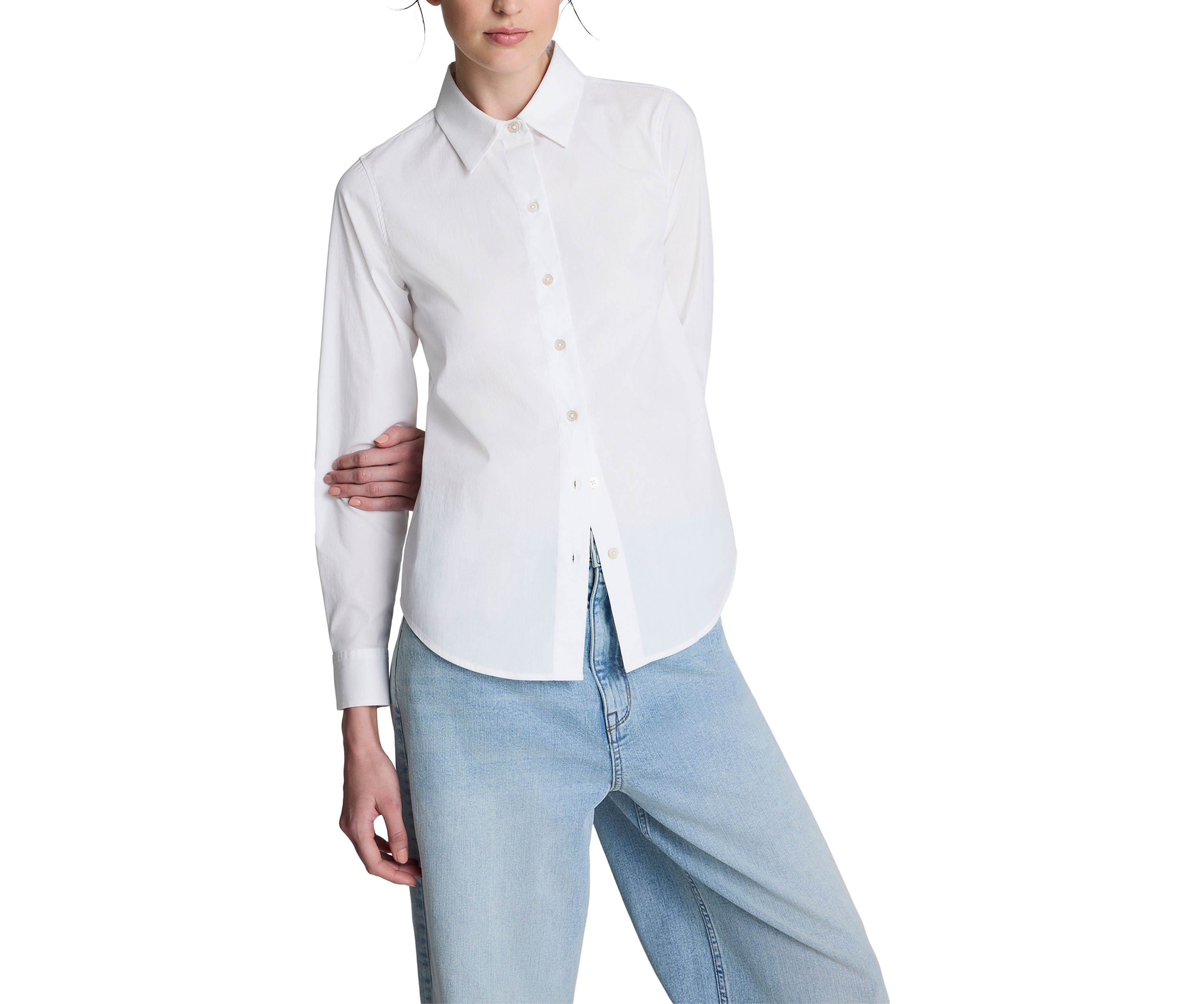 Womens Fitted Button Front Top