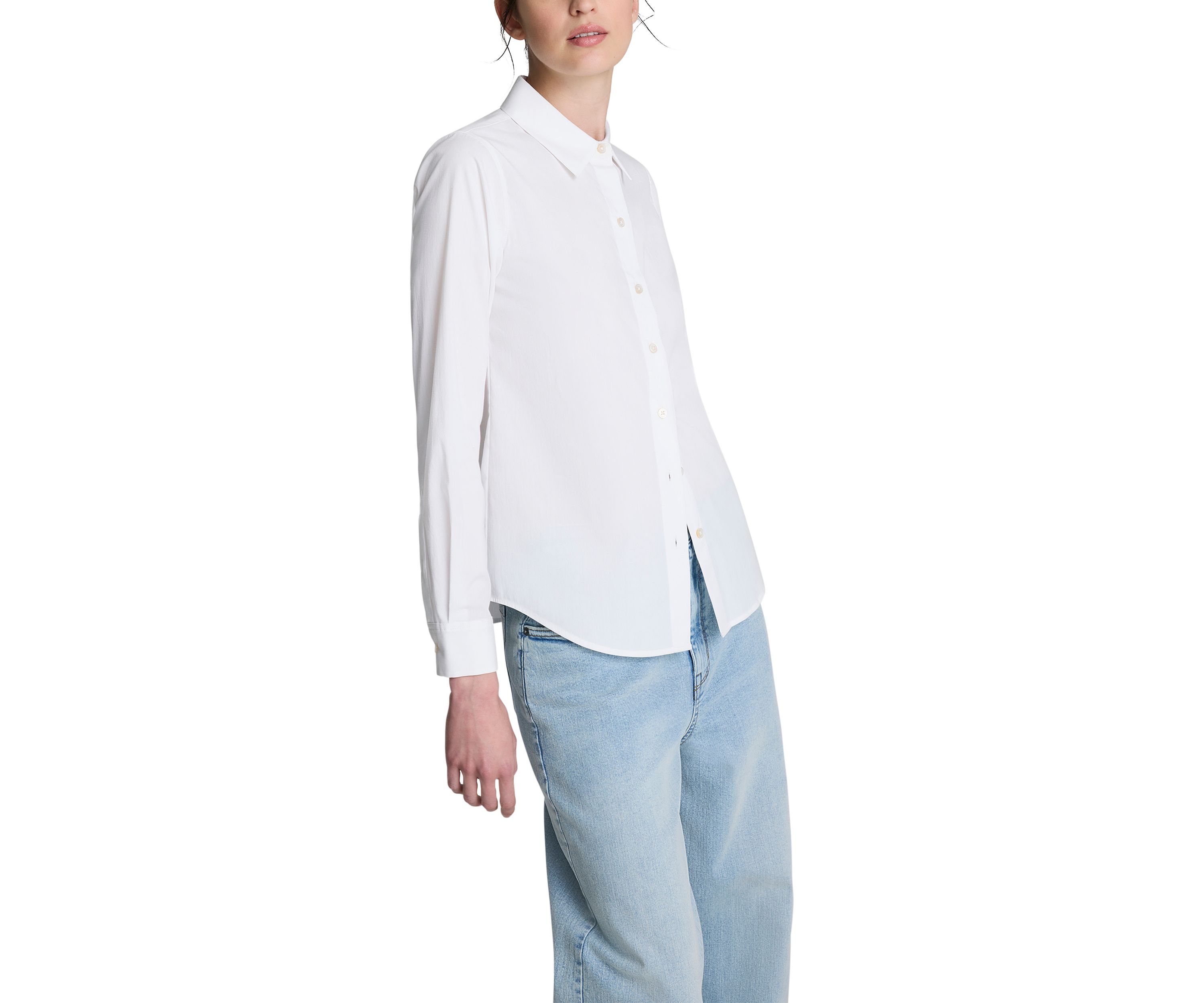 Womens Fitted Button Front Top
