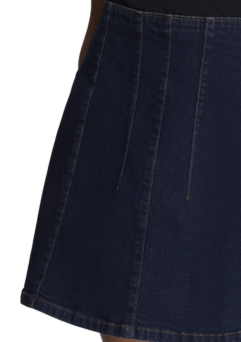 Womens Pleated Denim Skirt 