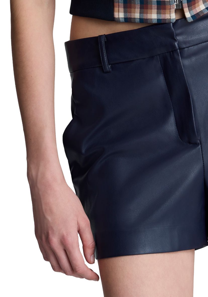 Womens Vegan Leather Shorts