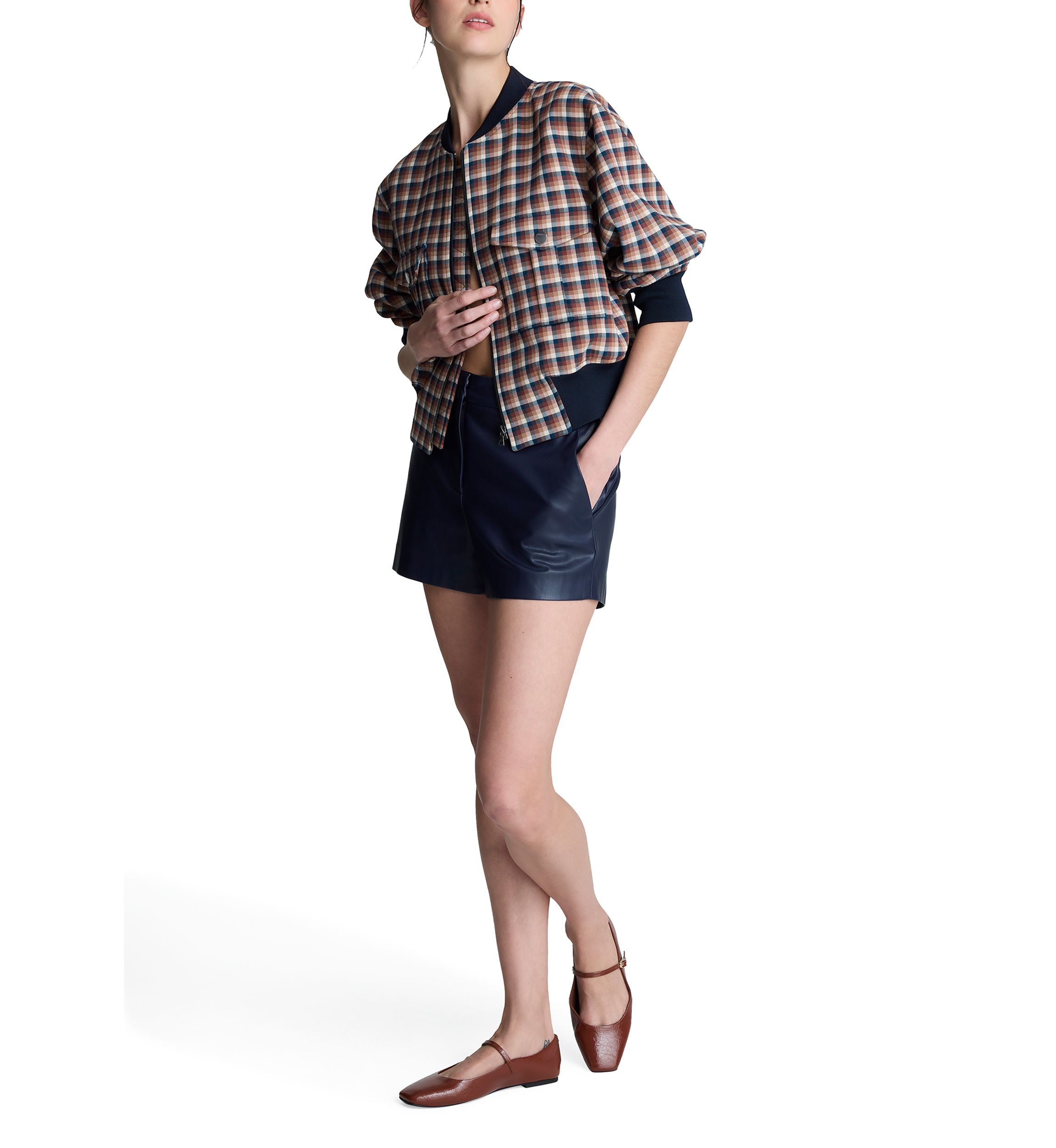 Womens Vegan Leather Shorts