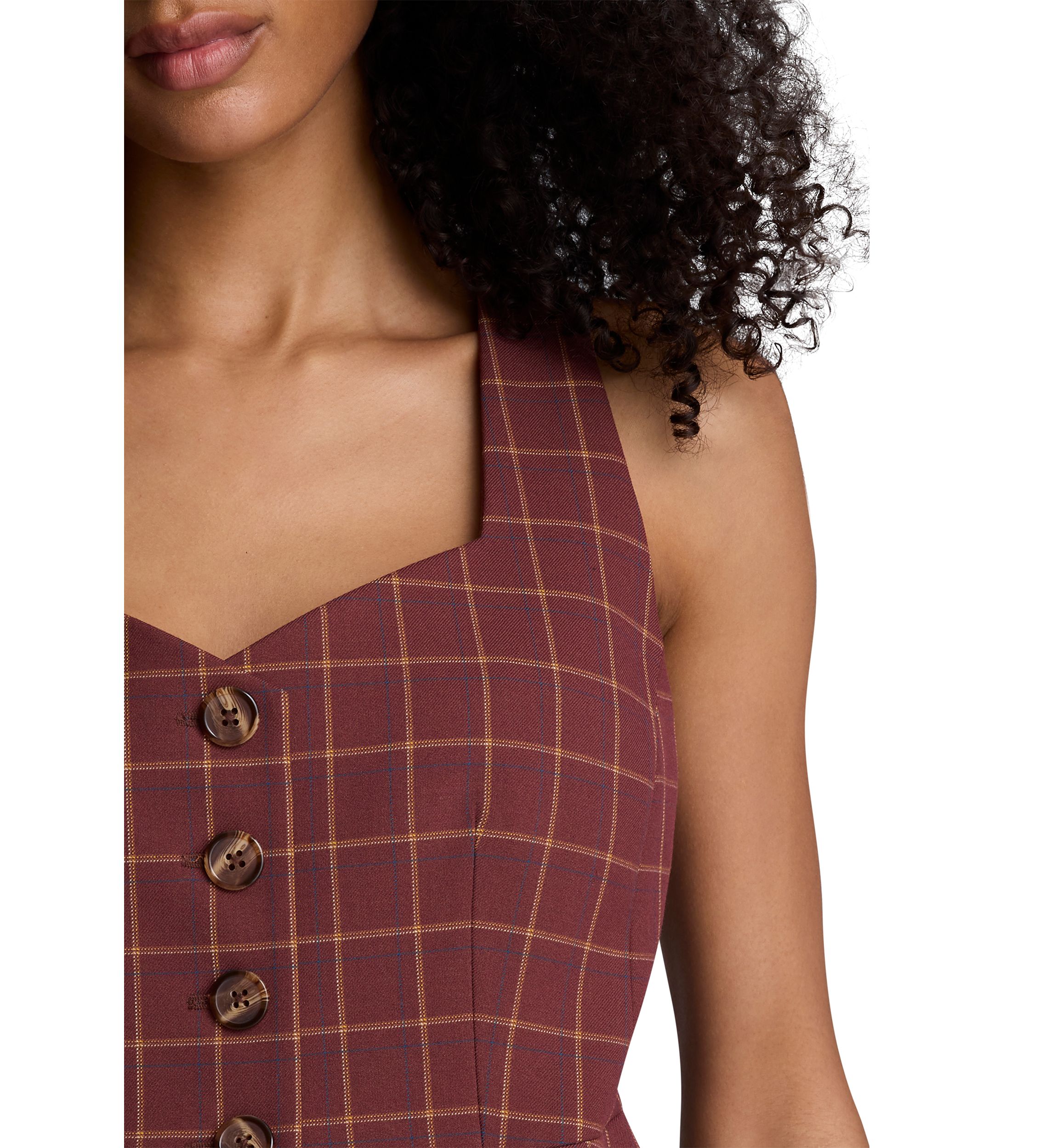 Womens Peplum Plaid Vest
