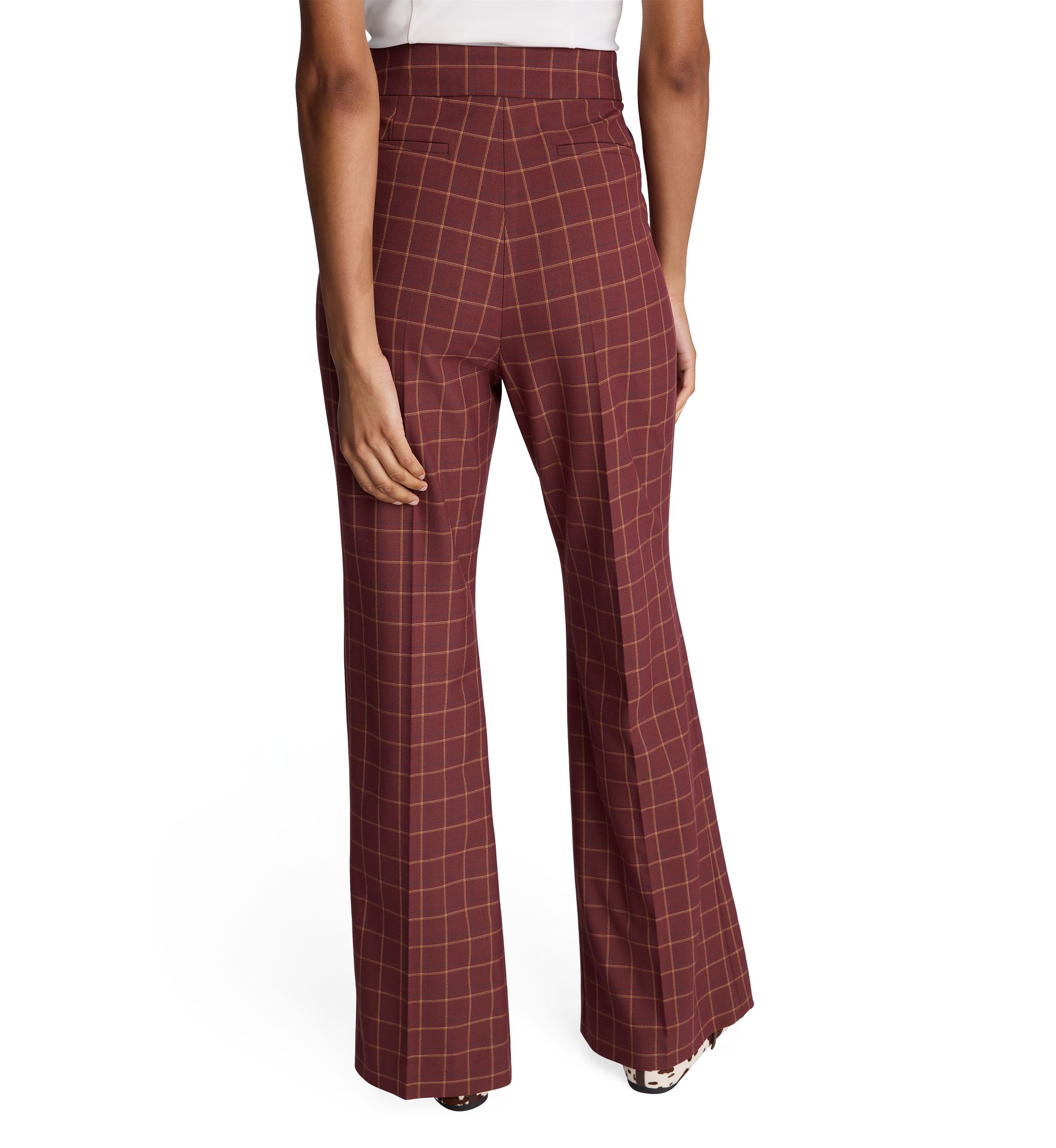 Womens Plaid Slit Leg Pants