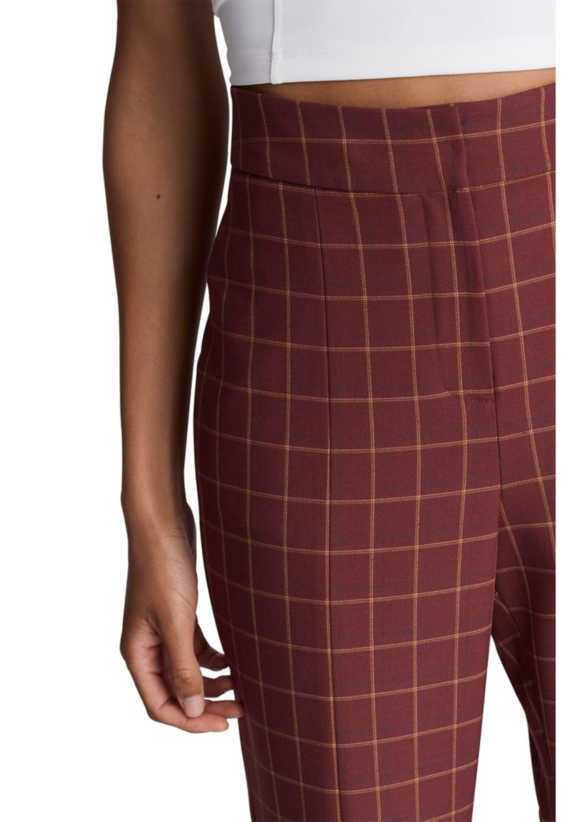 Womens Plaid Slit Leg Pants
