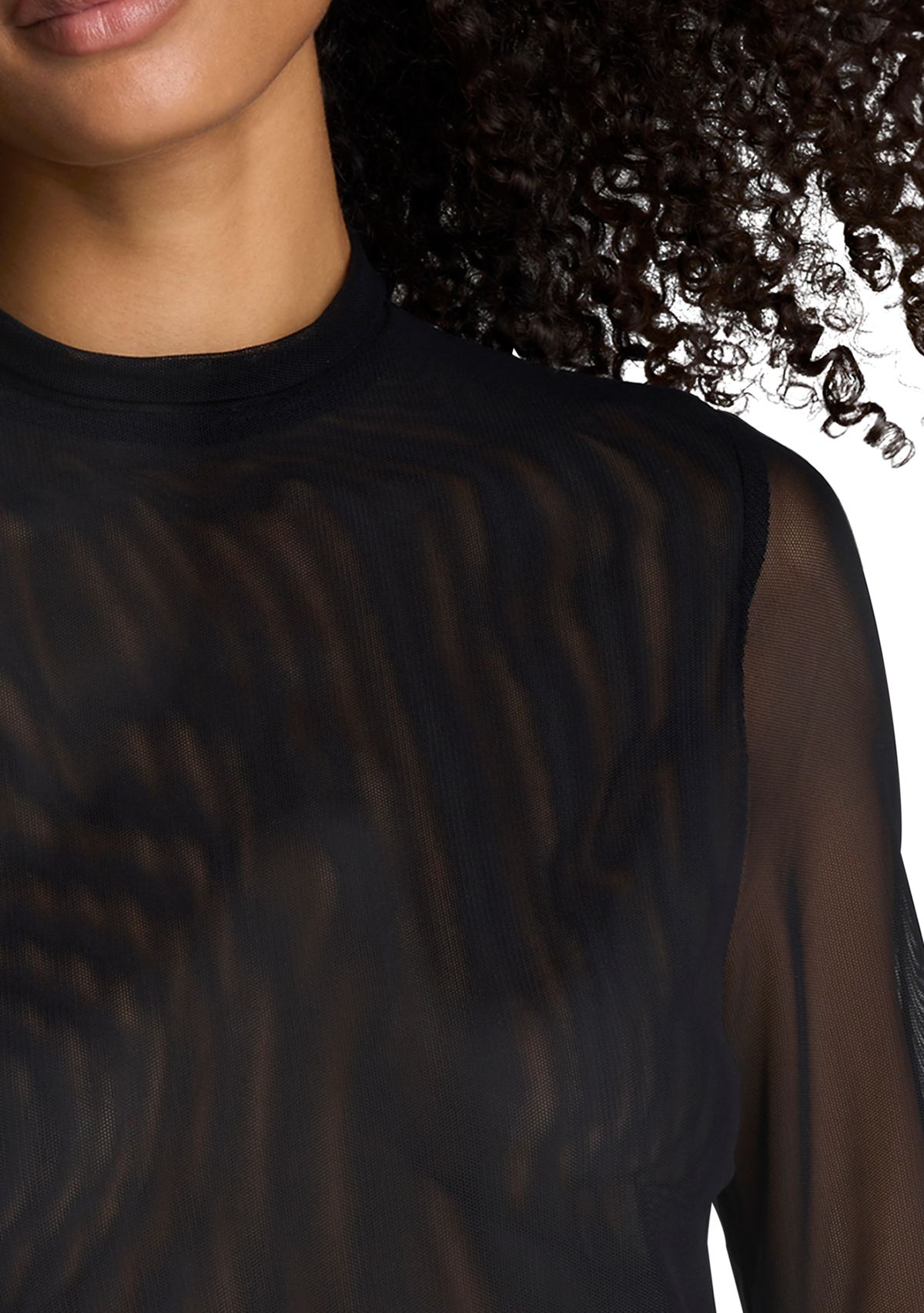 Womens Long Sleeve Mock Neck 2Fer Vegan Leather Dress