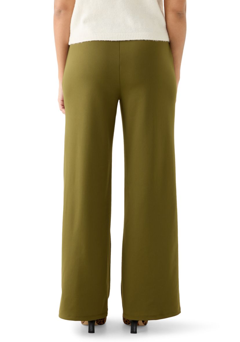 Womens Wide Leg Brush Scuba Pants