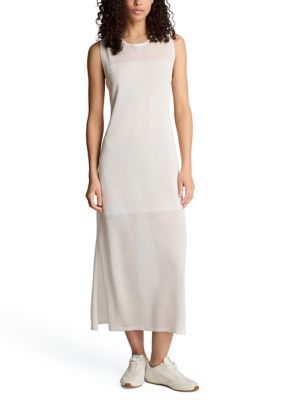 Kenneth Cole Women's Semi Sheer Sweater Sheath Dress, White, XL