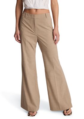 Kenneth Cole Women's Mid Rise Flare Leg Pants, White, 14