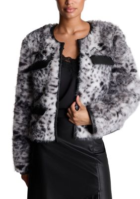 Kenneth Cole Women's Contrast Faux Fur Jacket, XS