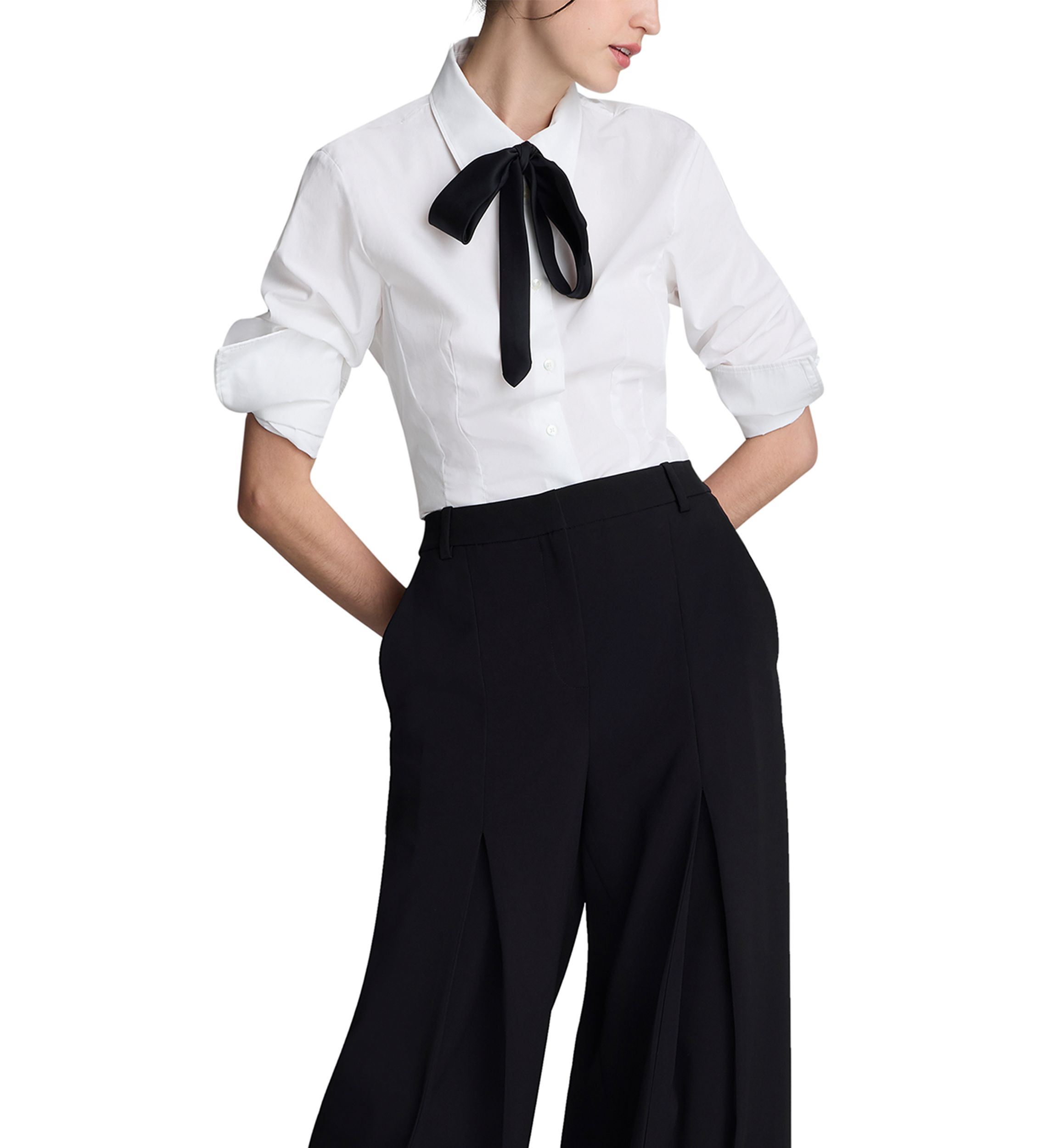 Womens Long Sleeve Shirting and Tie Set