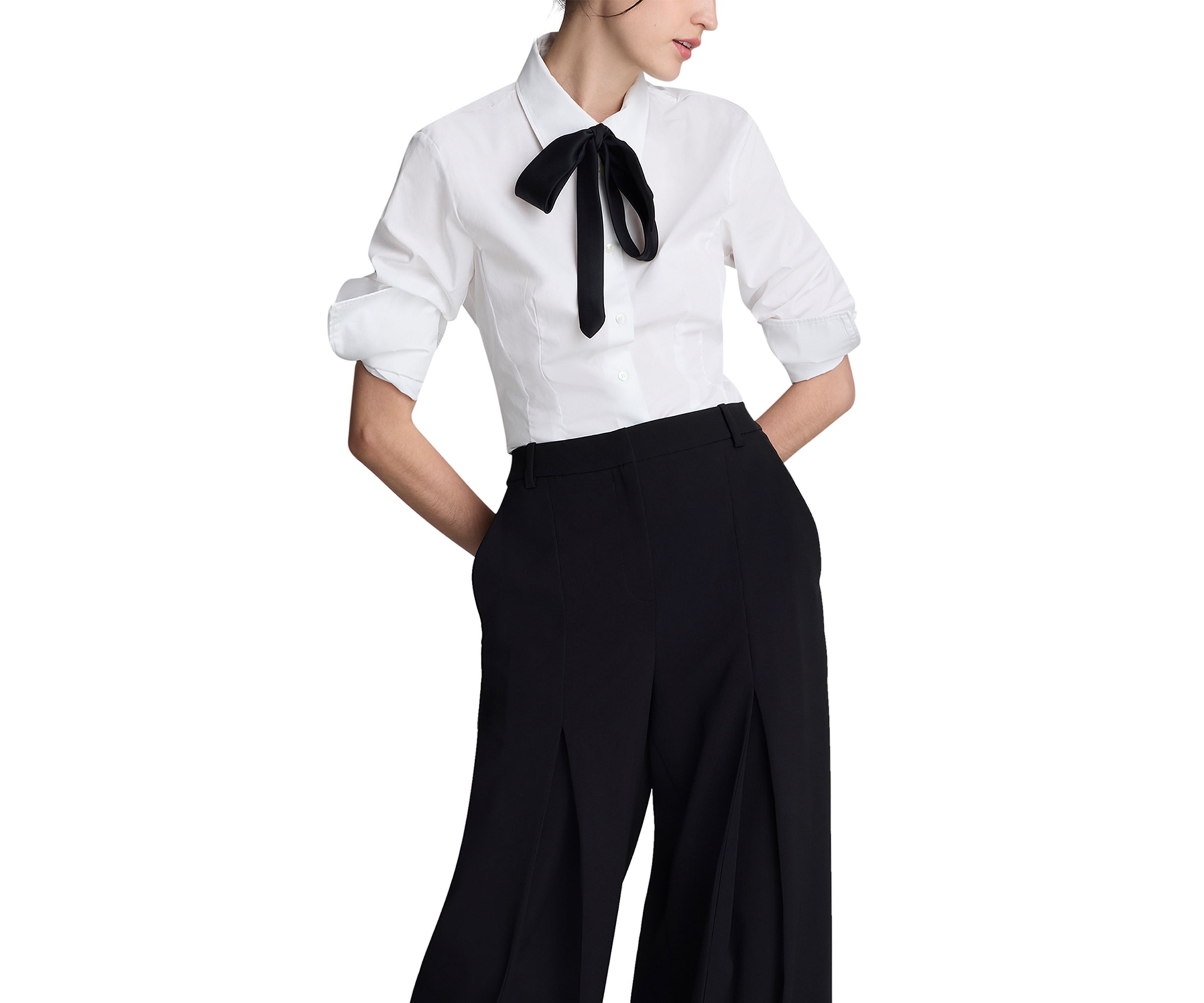 Womens Long Sleeve Shirting and Tie Set