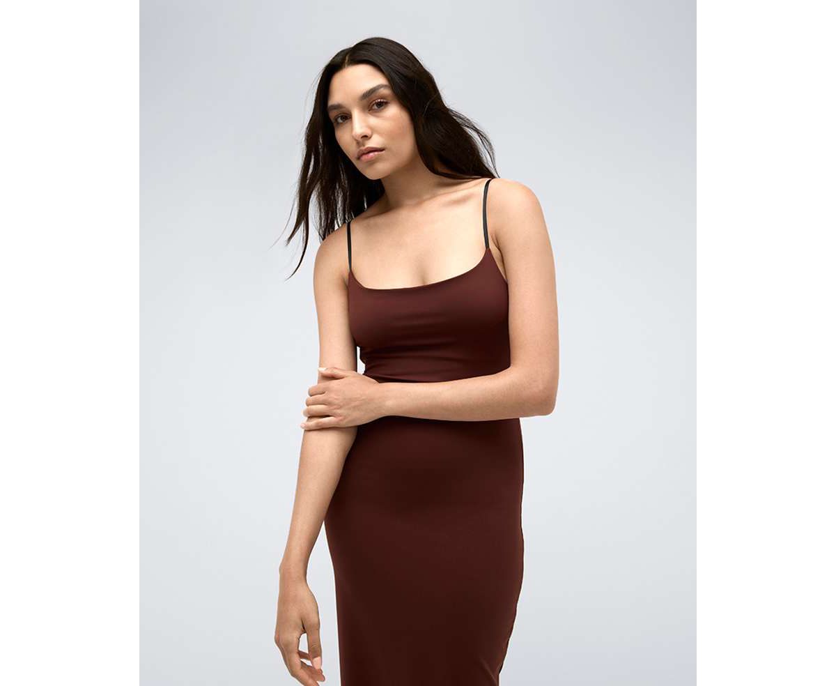 ATHLETIC STRETCH MAXI SLIP DRESS