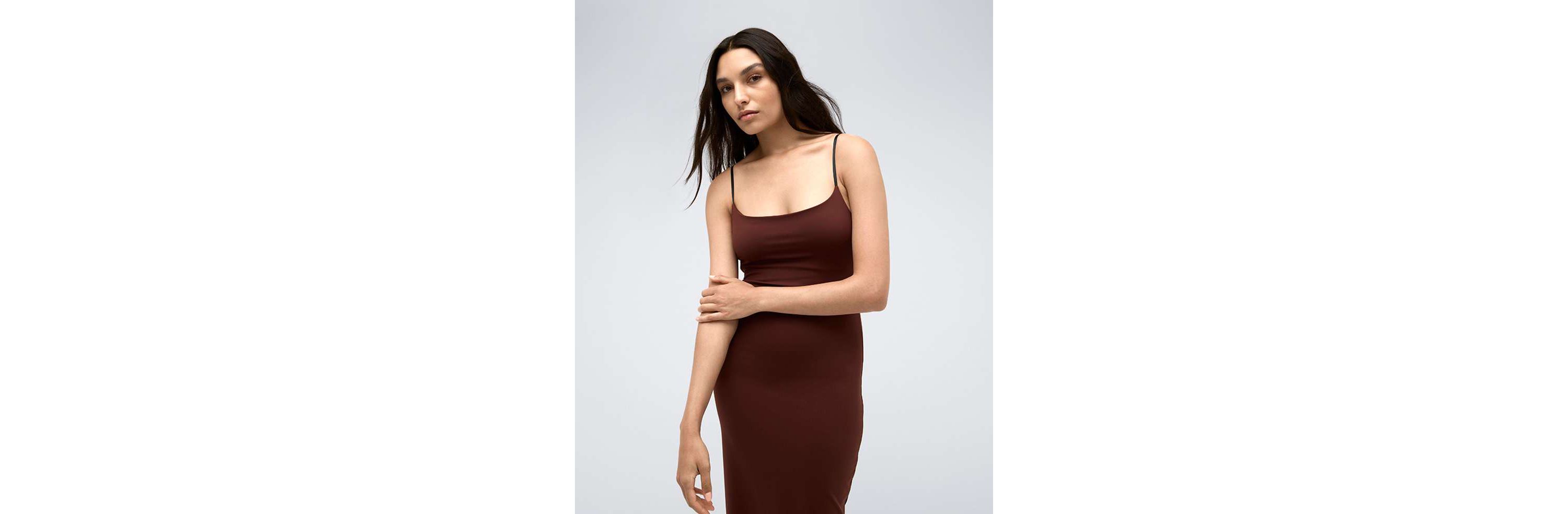 ATHLETIC STRETCH MAXI SLIP DRESS
