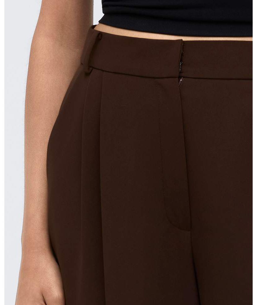 Twill High Rise Wide Leg Trouser